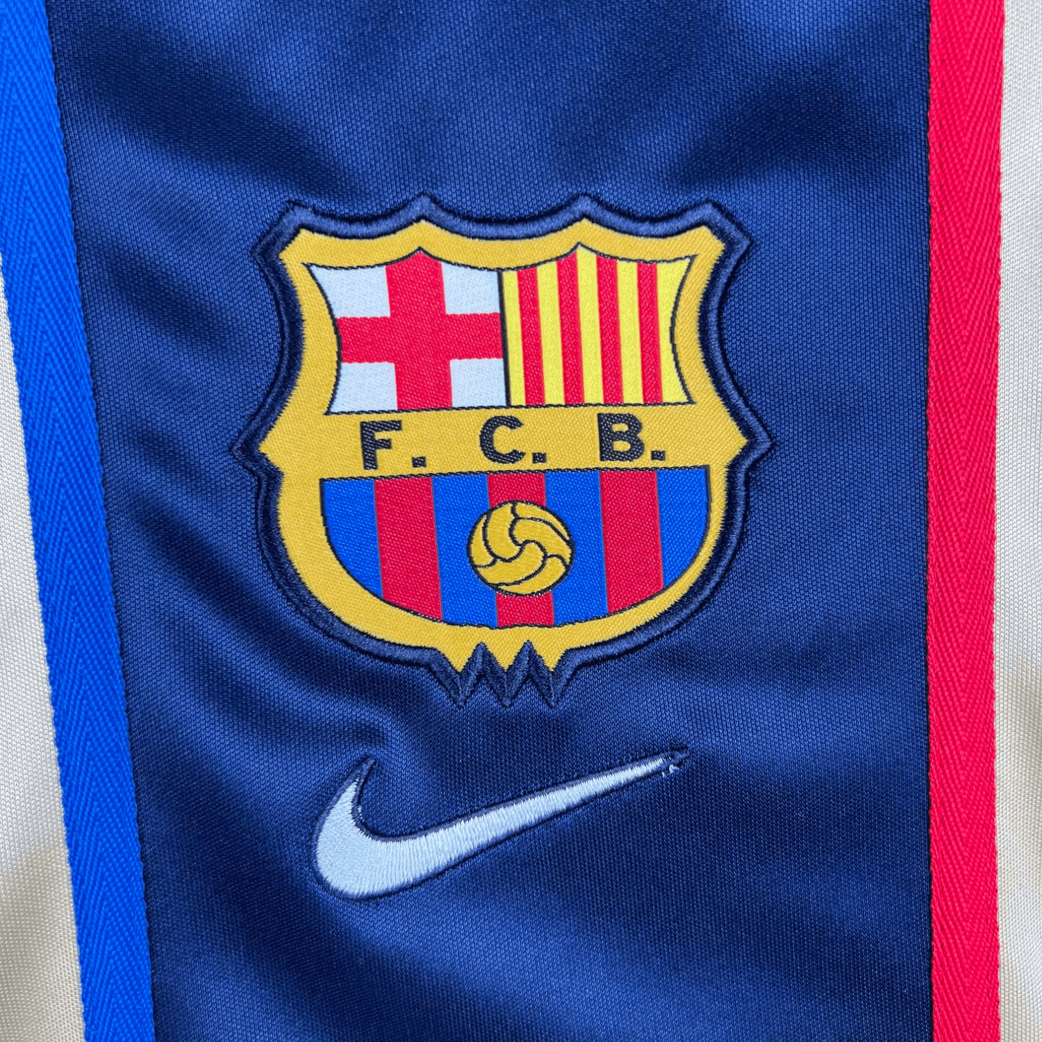 Image of 02/03 FC Barcelona Gold Away Retro Kit - Premium Quality Jersey at FootballPrestige.com