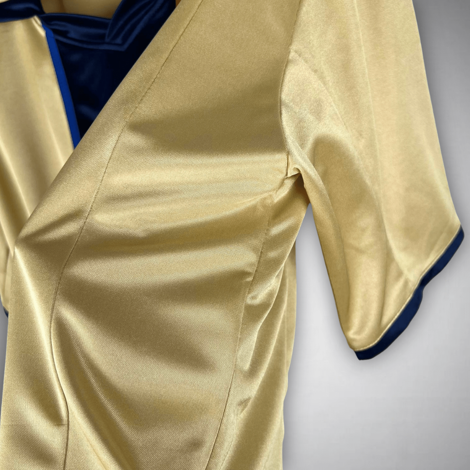 Image of 02/03 FC Barcelona Gold Away Retro Kit - Premium Quality Jersey at FootballPrestige.com