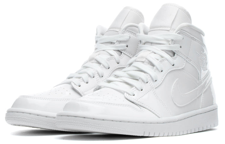 (WMNS) Air Jordan 1 Mid Patent 'Triple White' BQ6472-111