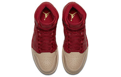 Image of (WMNS) Air Jordan 1 Retro High Premium 'Dipped Toe Gym Red' AH7389-607