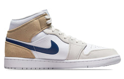 Image of Air Jordan 1 Mid 'White Khaki Blue Void' DO6726-100