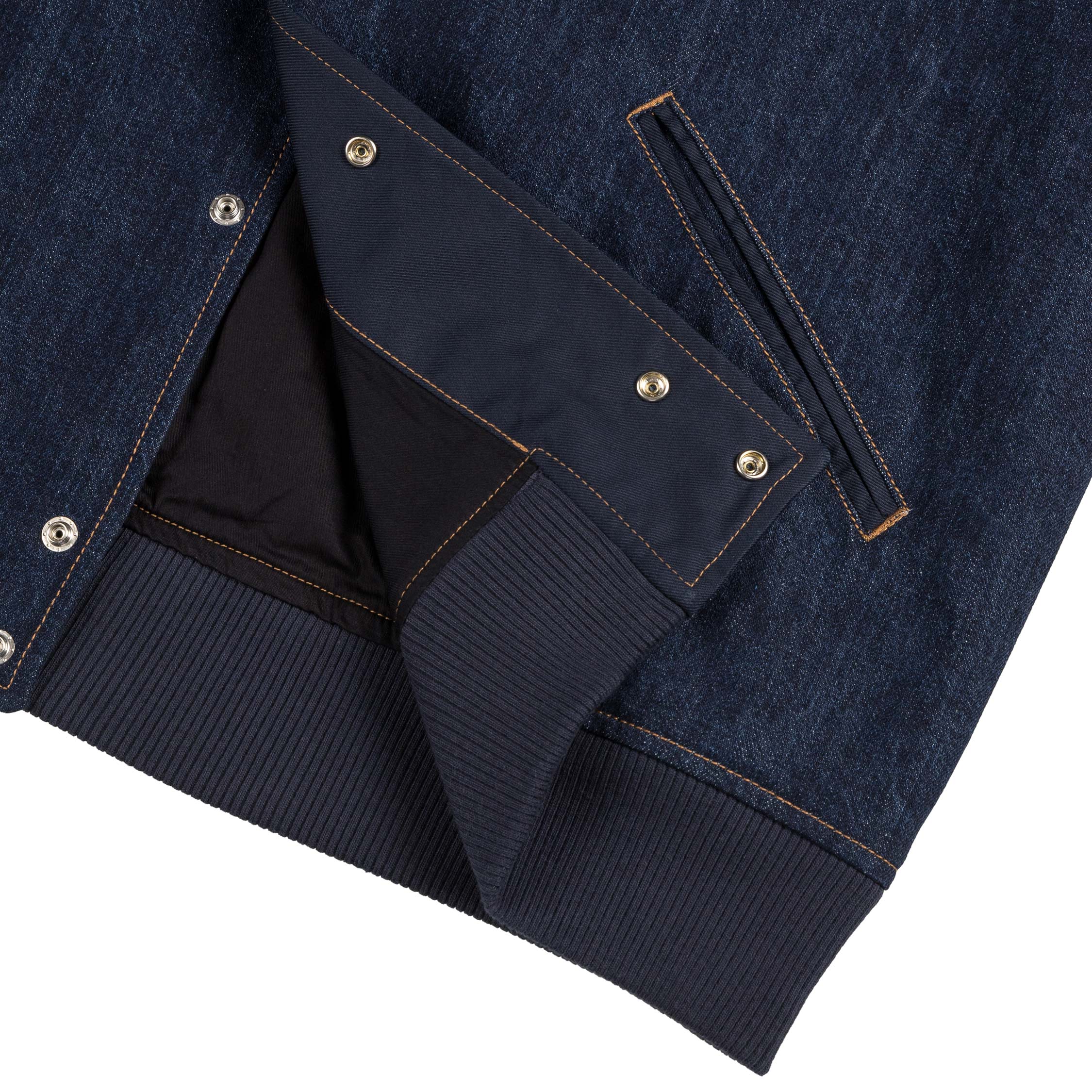 Image of Wales Bonner Echo Denim Varsity Jacket