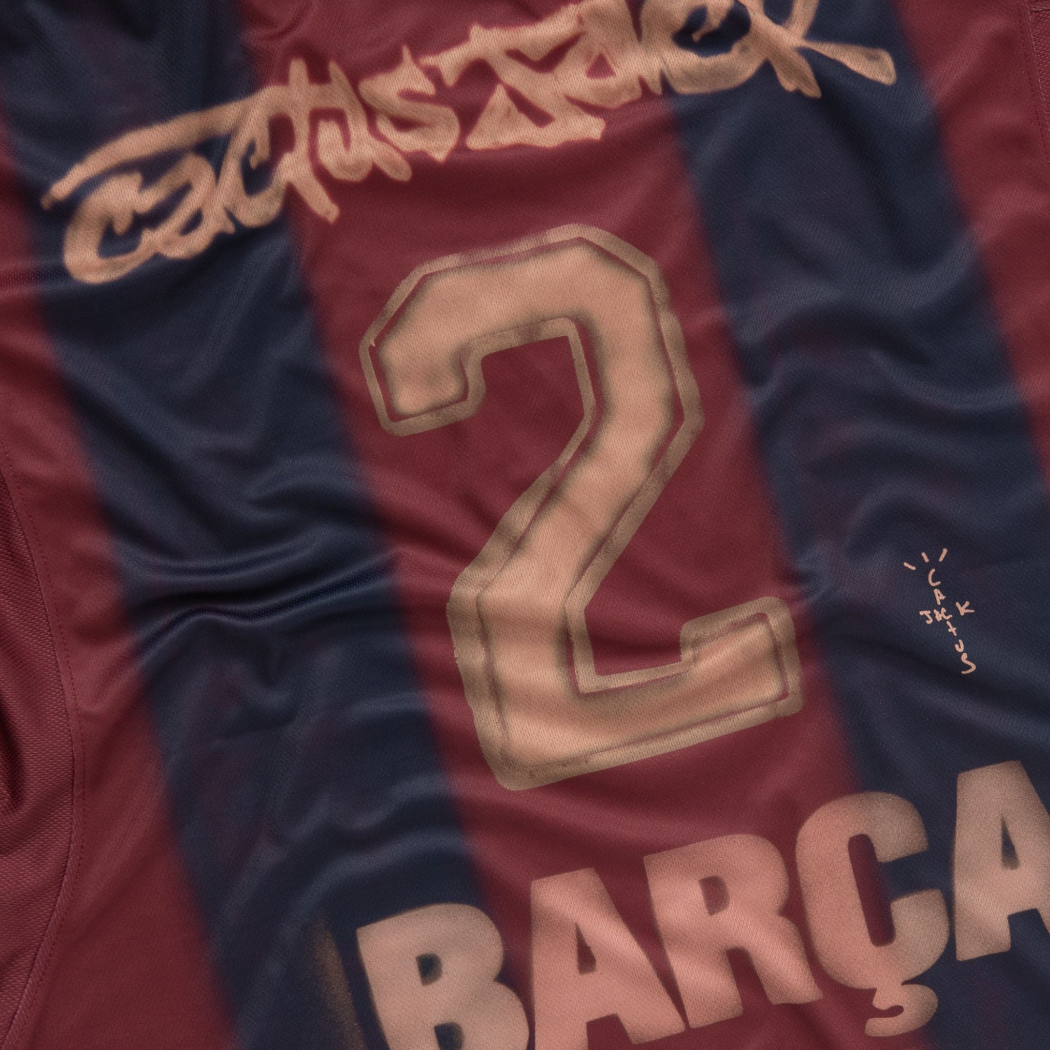 Image of 2000/01 FC Barcelona Retro x Cactus Jack Limited Edition Home Kit - Premium Quality Jersey at FootballPrestige.com