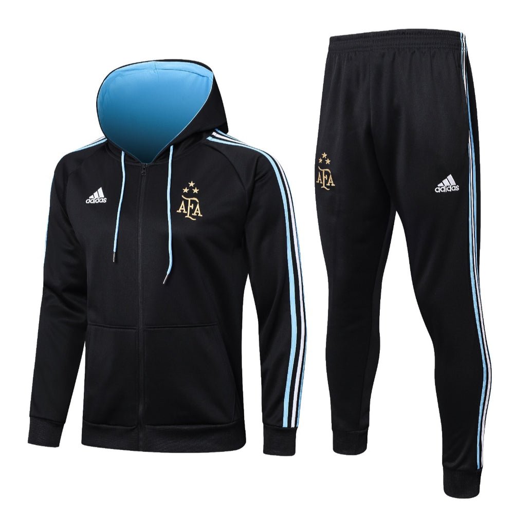 Image of 24/25 Argentina Black and Blue Premium Tracksuit - Premium Quality Jersey at FootballPrestige.com