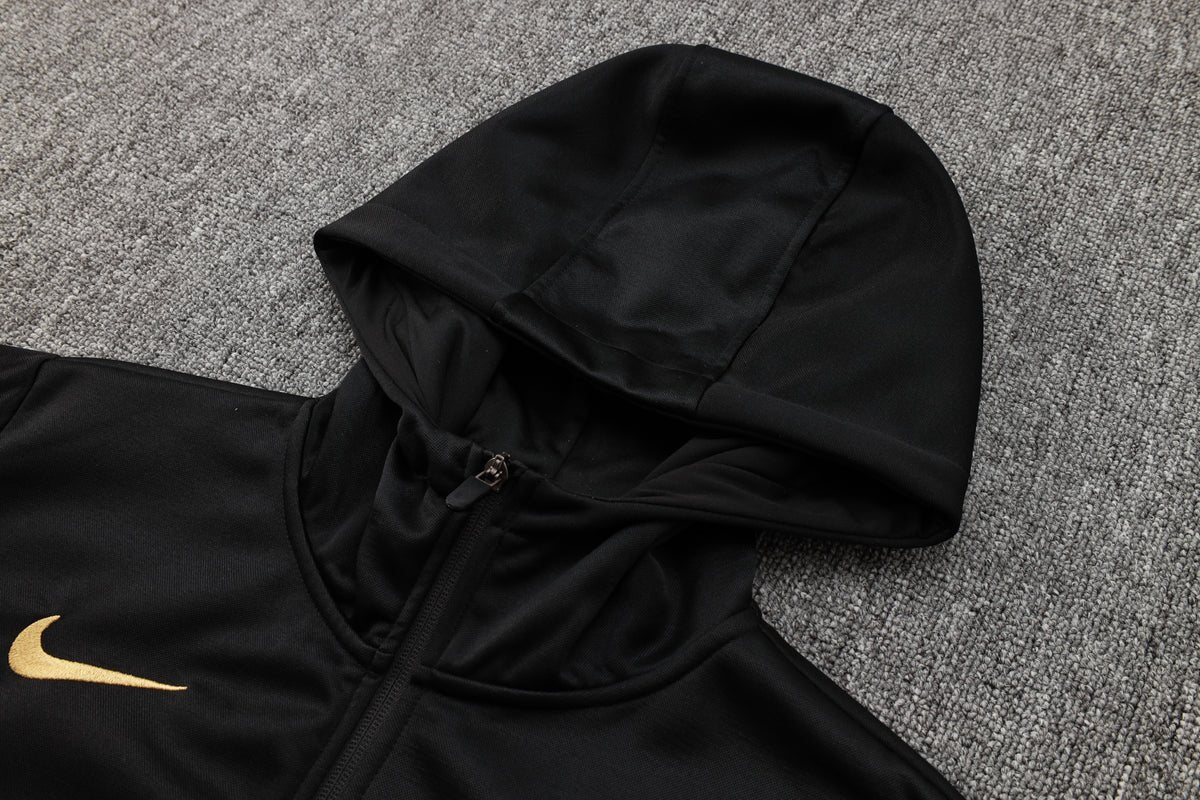 24/25 FC Barcelona Black Premium Tracksuit - Premium Quality Jersey at FootballPrestige.com