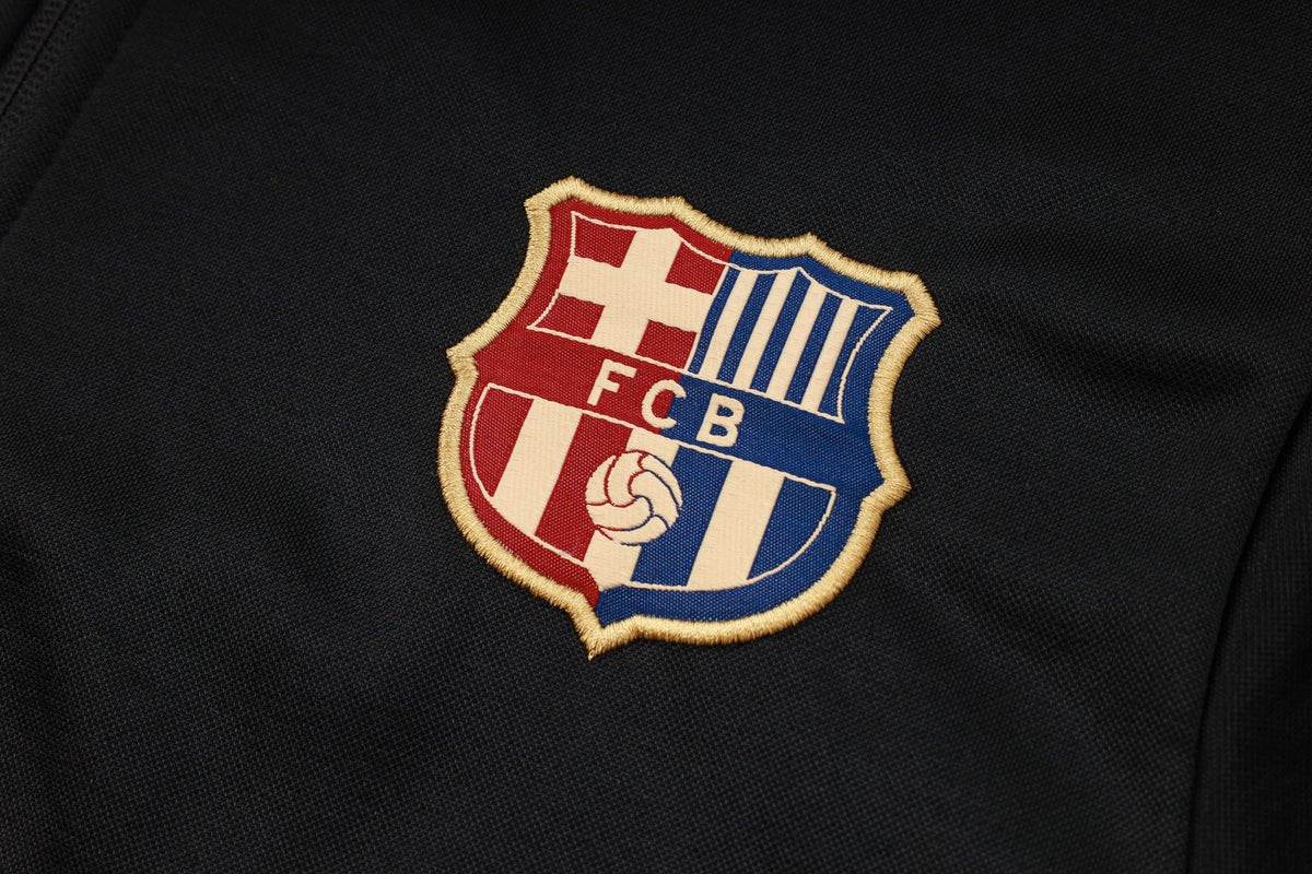 Image of 24/25 FC Barcelona Black Premium Tracksuit - Premium Quality Jersey at FootballPrestige.com