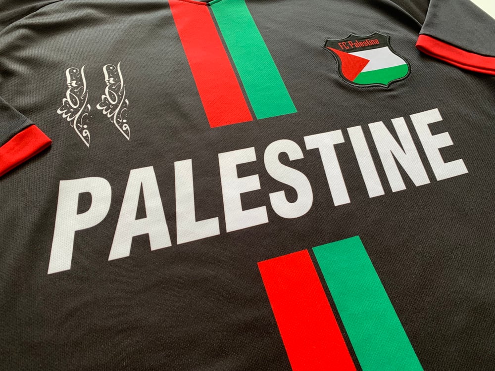 Palestine Black Centre Striped (Red/Green English) Football Shirt