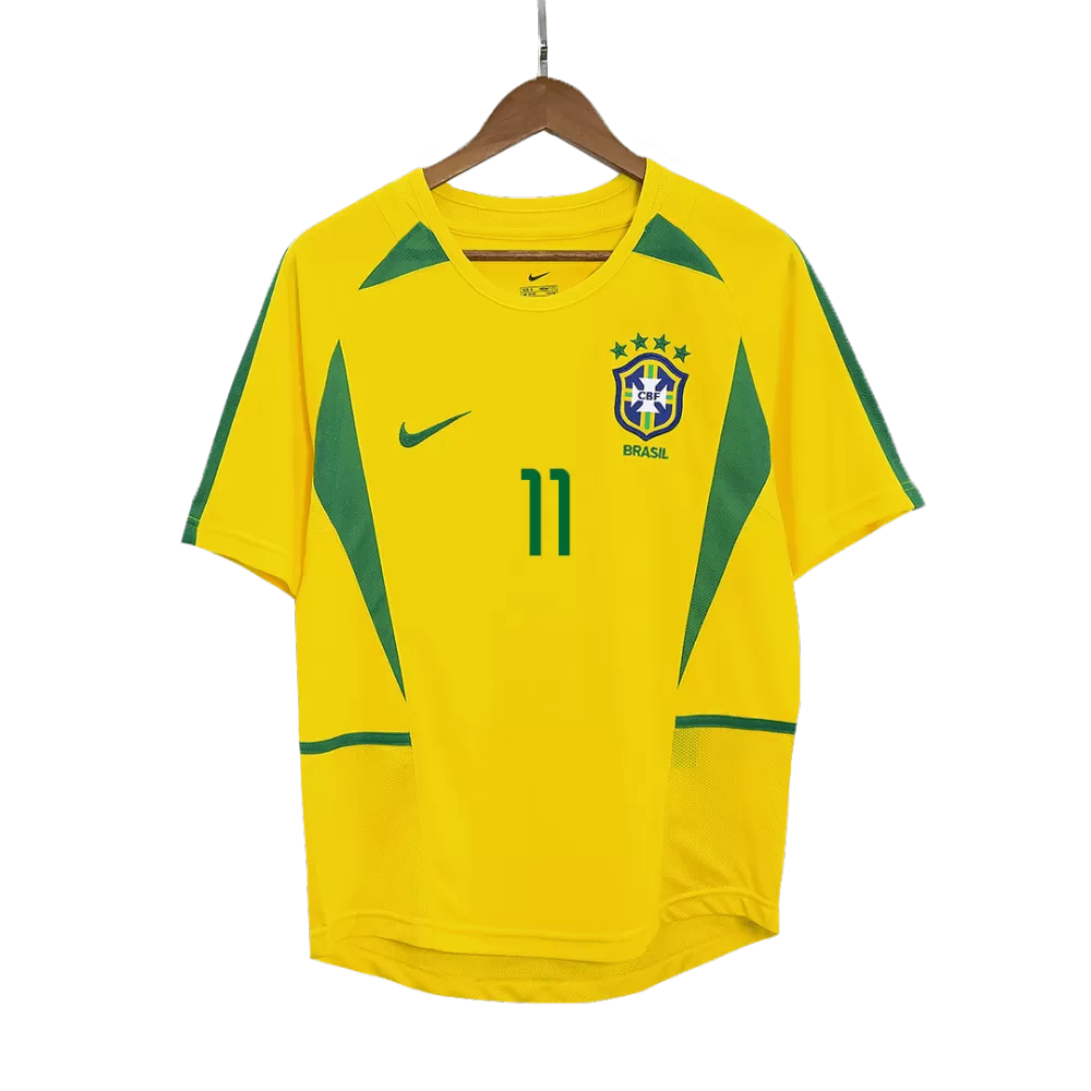 Men's Retro Ronaldinho Brazil Home Jersey 2002/03