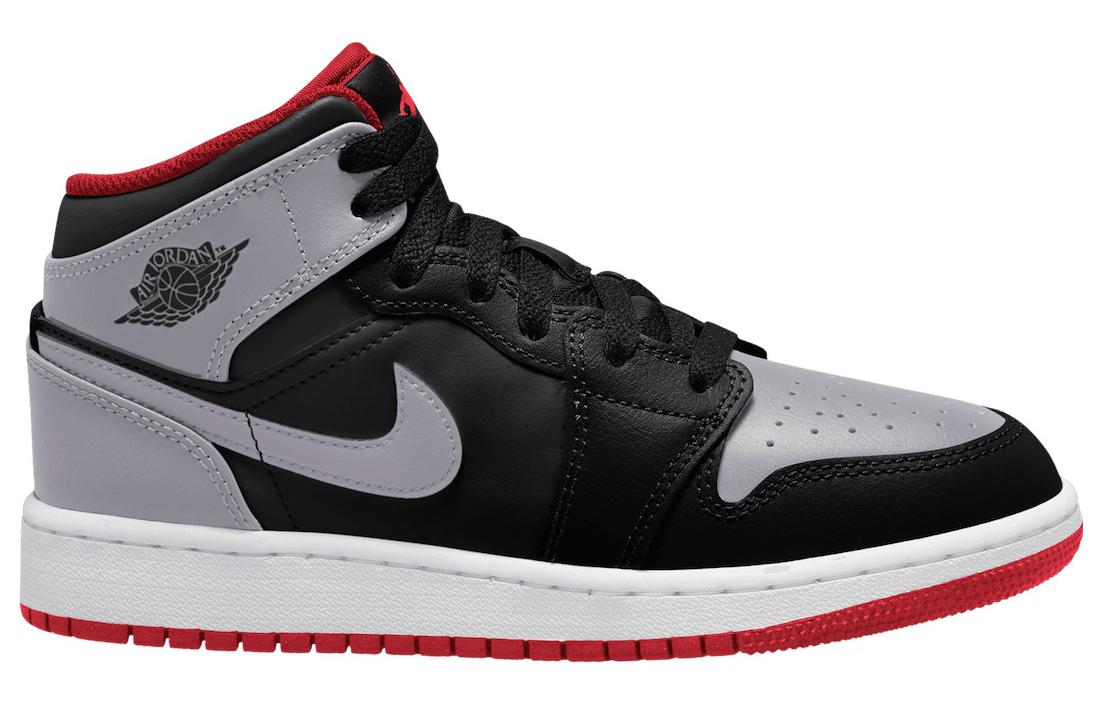 Image of Air Jordan 1 Mid 'Black Grey Red' DQ8423-006