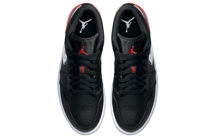 Image of Air Jordan 1 Low 'Brushstroke Swoosh - Black Red' DA4659-001