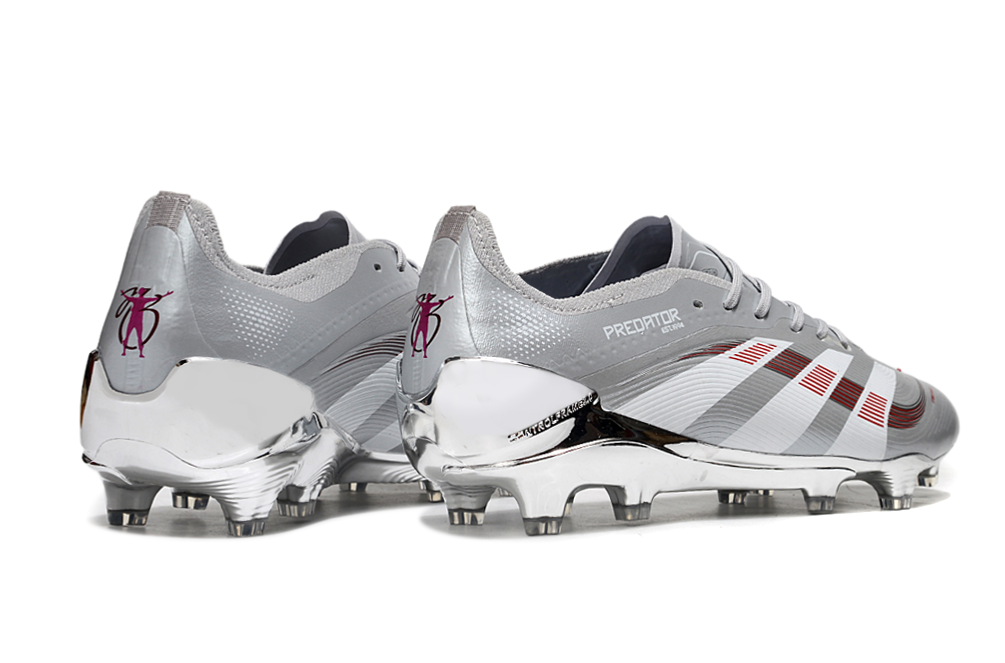 Image of Adidas Predator Elite FG JUDE BELLINGHAM Chrome Dream - Silver Metallic/Legacy Burgundy/Maroon Limited Edition