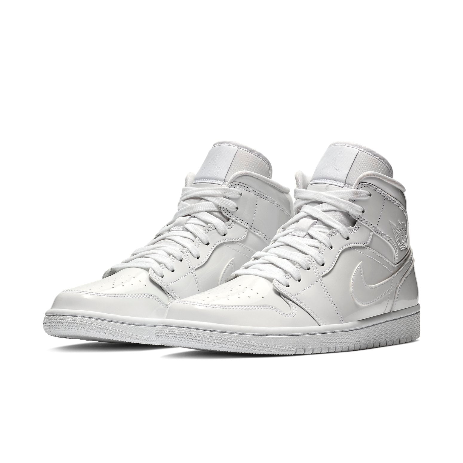 (WMNS) Air Jordan 1 Mid Patent 'Triple White' BQ6472-111