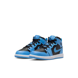 Image of (PS) Air Jordan 1 Mid Shoes 'University Blue Black' DQ8424-401