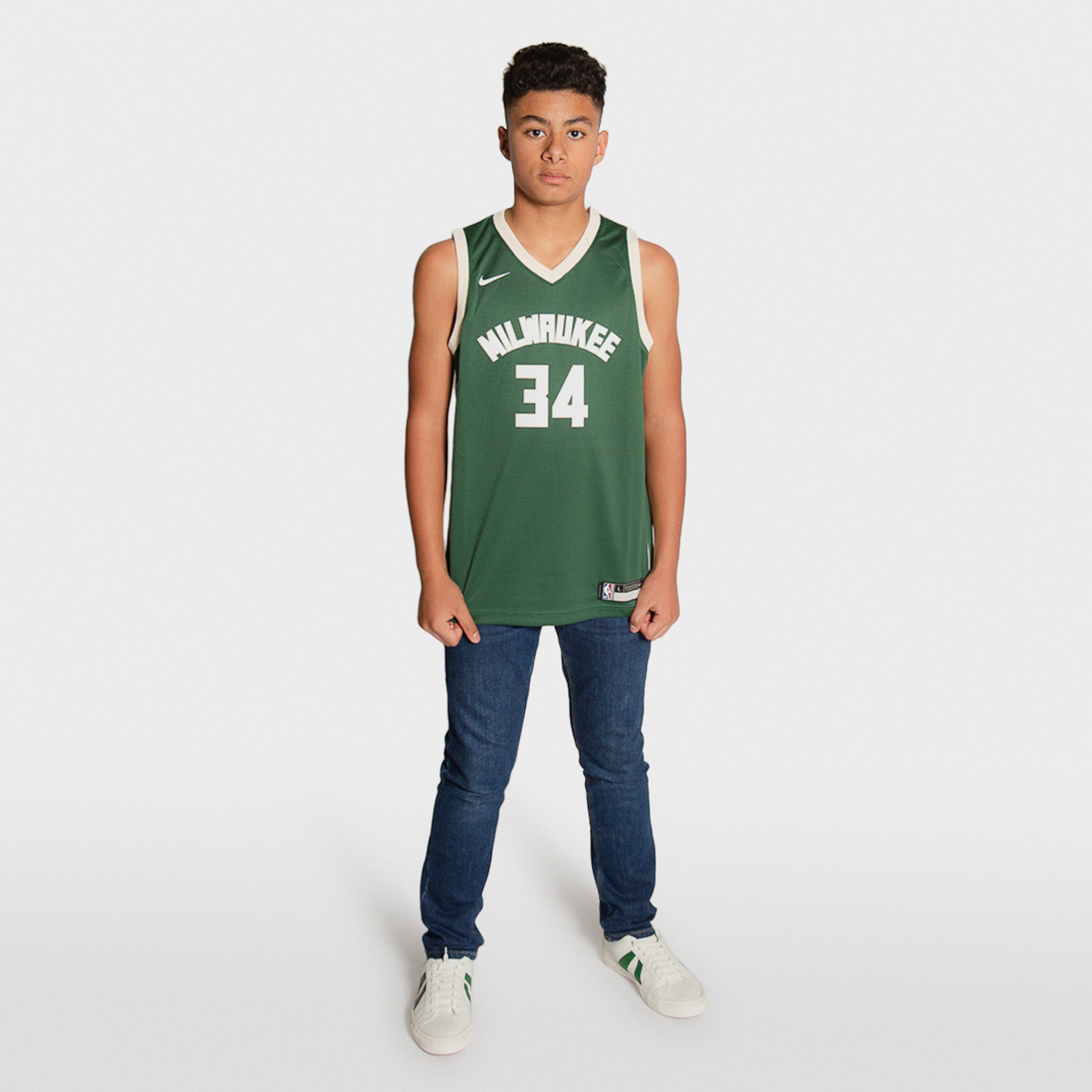 Image of Giannis Antetokounmpo Milwaukee Bucks 2025 Icon Edition Youth NBA Swingman Jersey