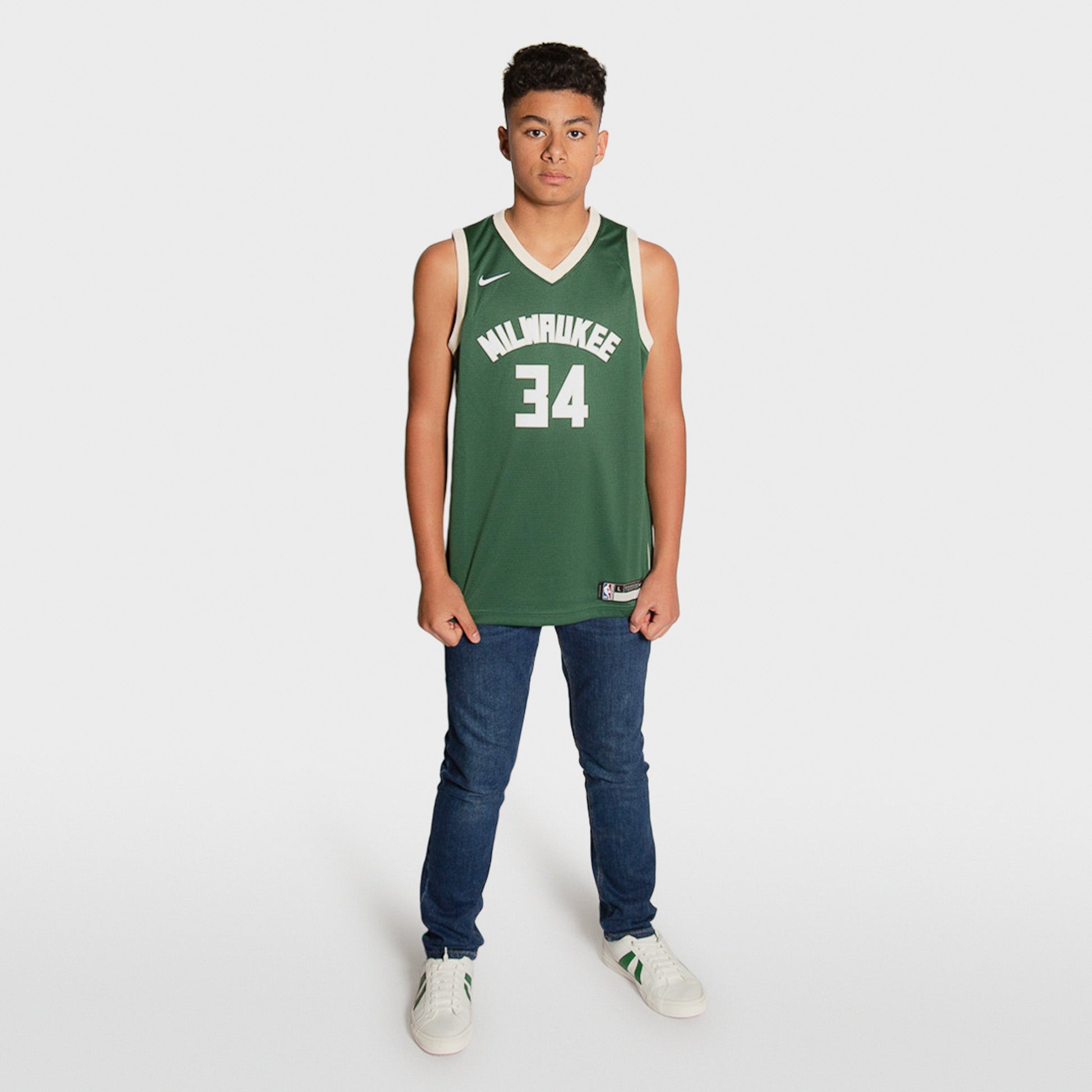 Giannis Antetokounmpo Milwaukee Bucks 2025 Icon Edition Youth NBA Swingman Jersey