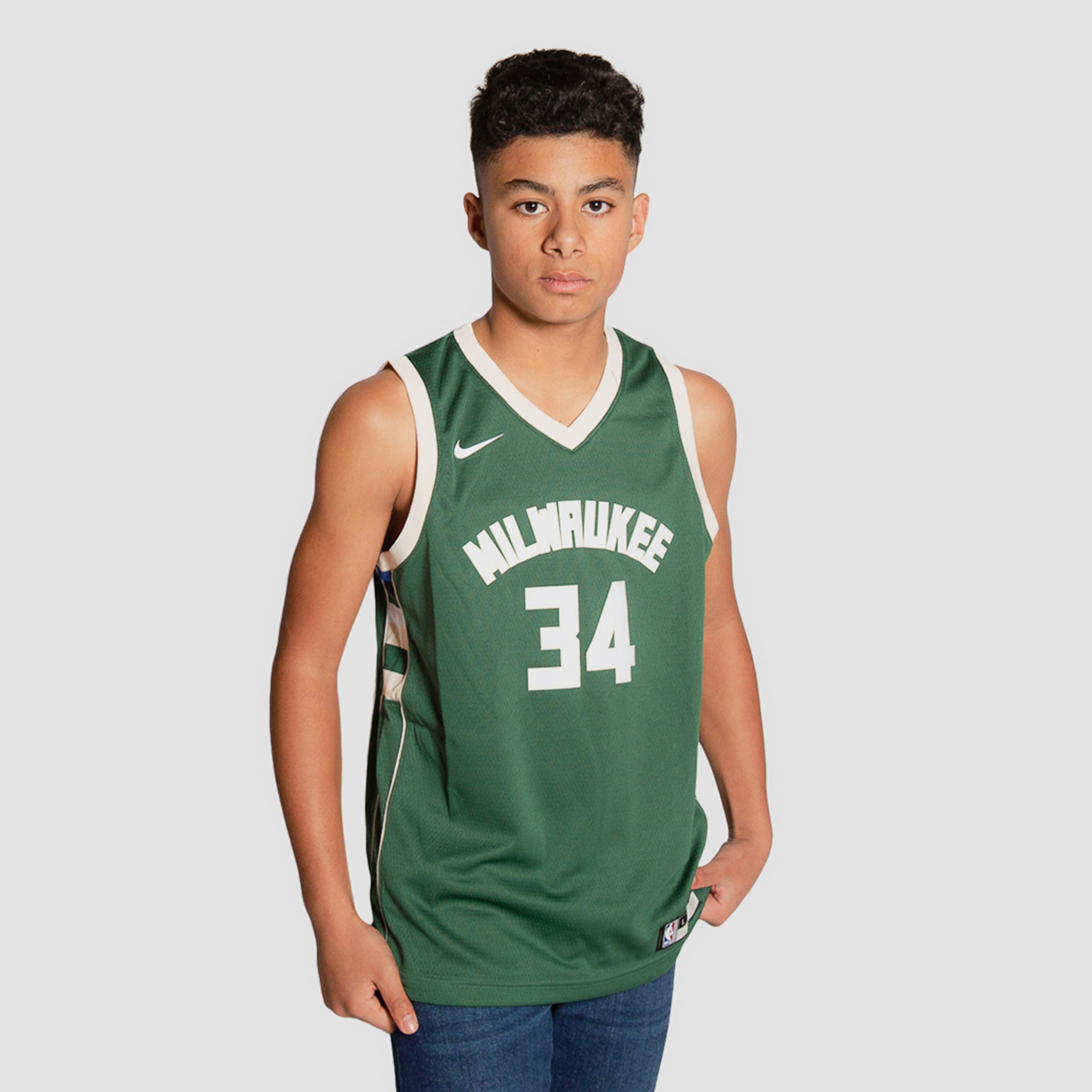 Image of Giannis Antetokounmpo Milwaukee Bucks 2025 Icon Edition Youth NBA Swingman Jersey