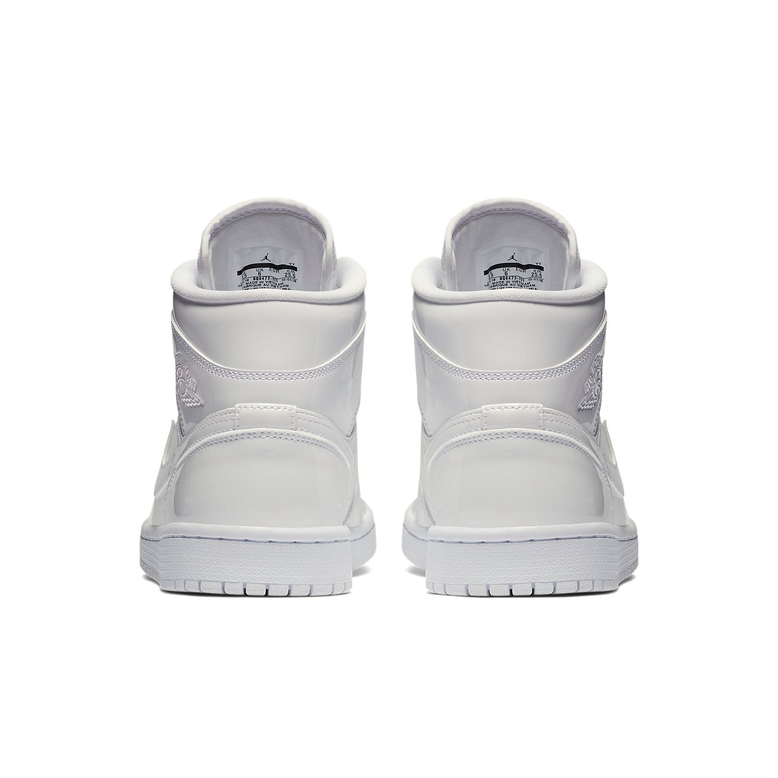 Image of (WMNS) Air Jordan 1 Mid Patent 'Triple White' BQ6472-111