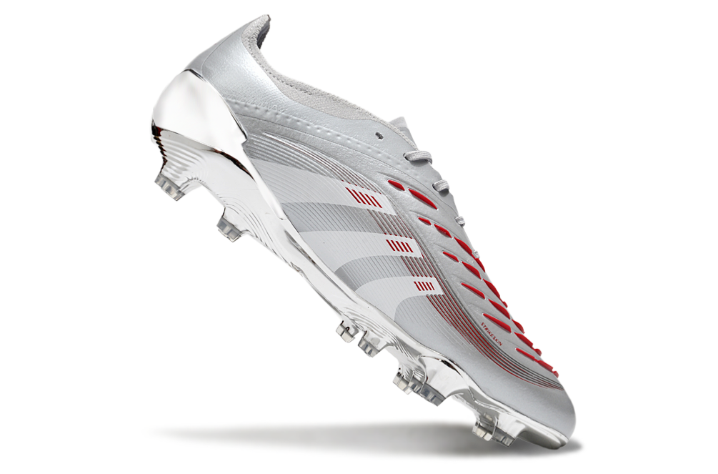 Image of Adidas Predator Elite FG JUDE BELLINGHAM Chrome Dream - Silver Metallic/Legacy Burgundy/Maroon Limited Edition