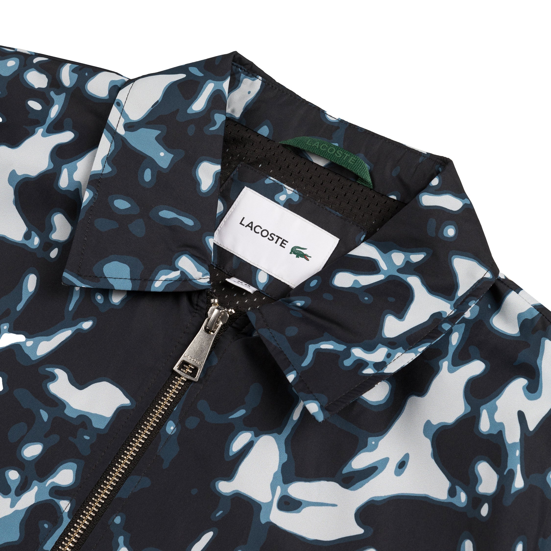 Image of Lacoste Print Motif Water-Repellent Windbreaker