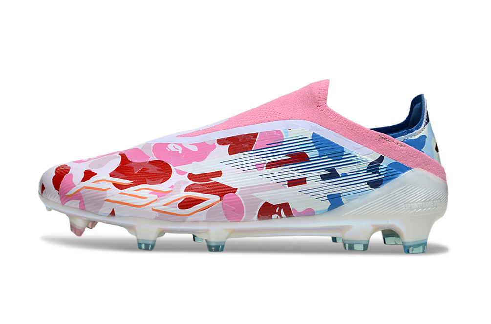Image of Top view of Adidas F50 Elite FG Laceless x BAPE – premium laceless construction for a clean strike zone, ideal for elite-level football players.