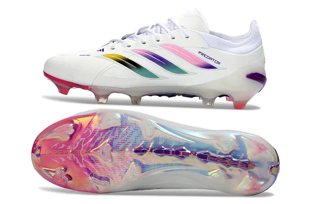 Image of Detailed view of Adidas Predator 26 Elite FG soccer cleats, highlighting premium materials and expert craftsmanship.