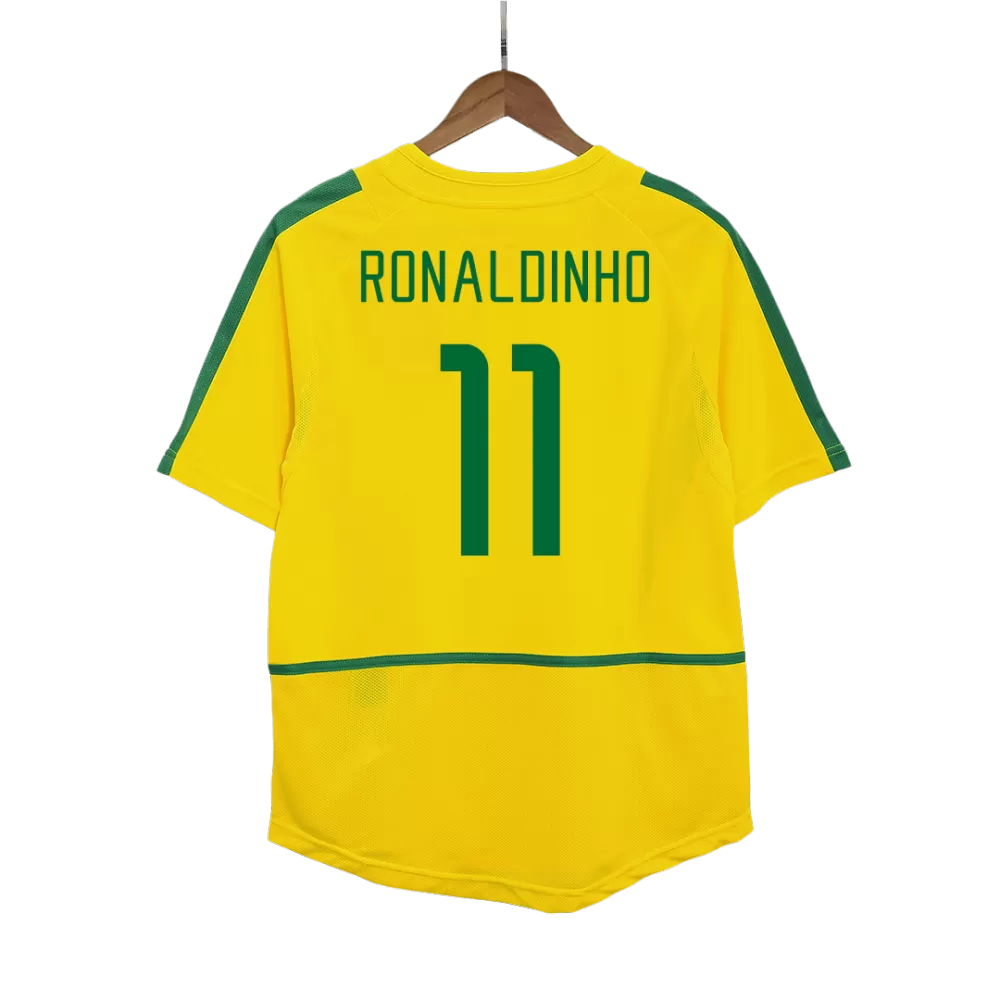 Men's Retro Ronaldinho Brazil Home Jersey 2002/03