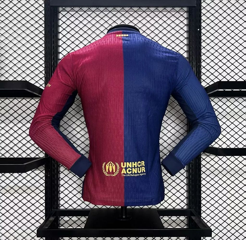 Image of Barcelona 2024/25 Home Long Sleeves Jersey Player Version