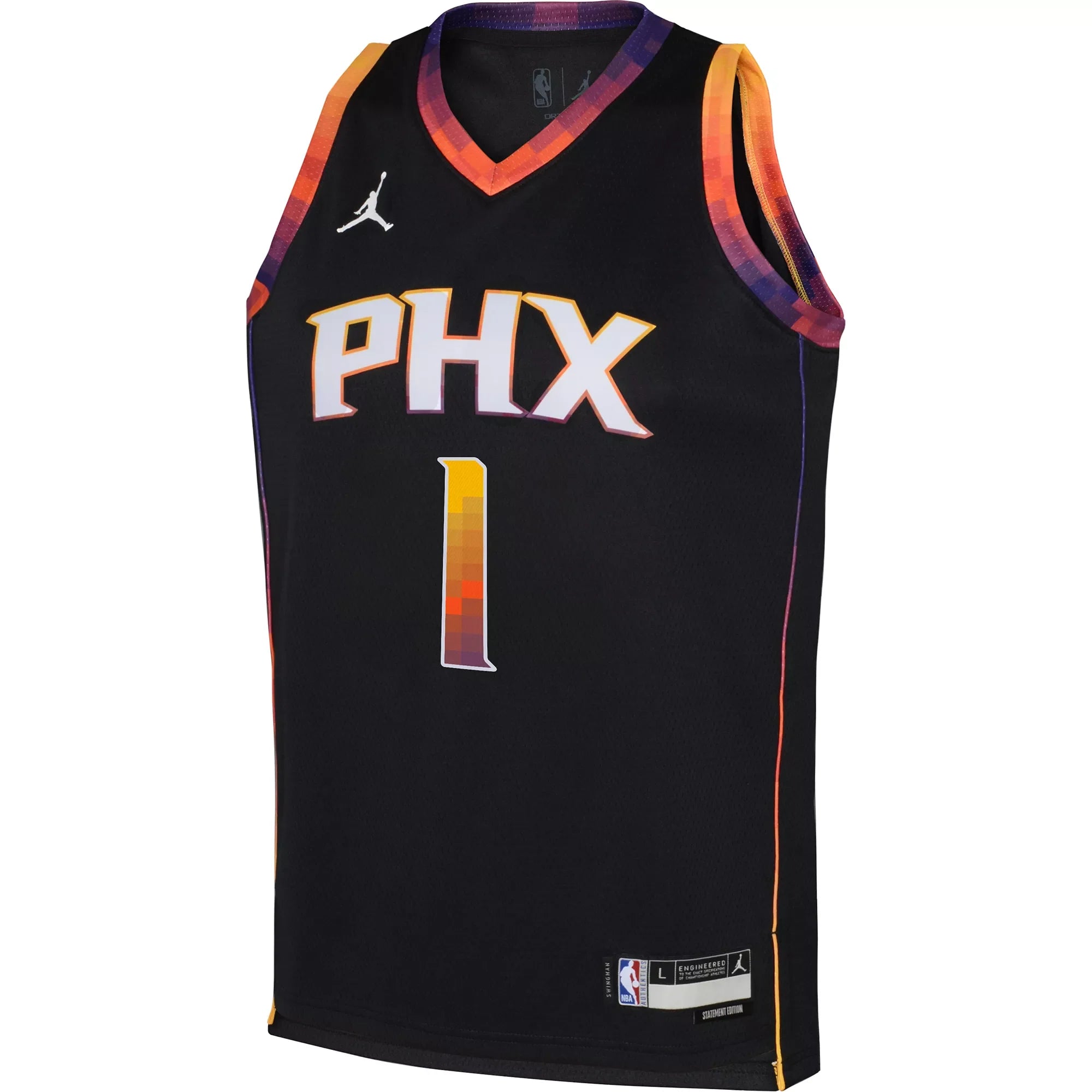Image of Devin Booker Phoenix Suns 2025 Statement Edition Youth NBA Swingman Jersey