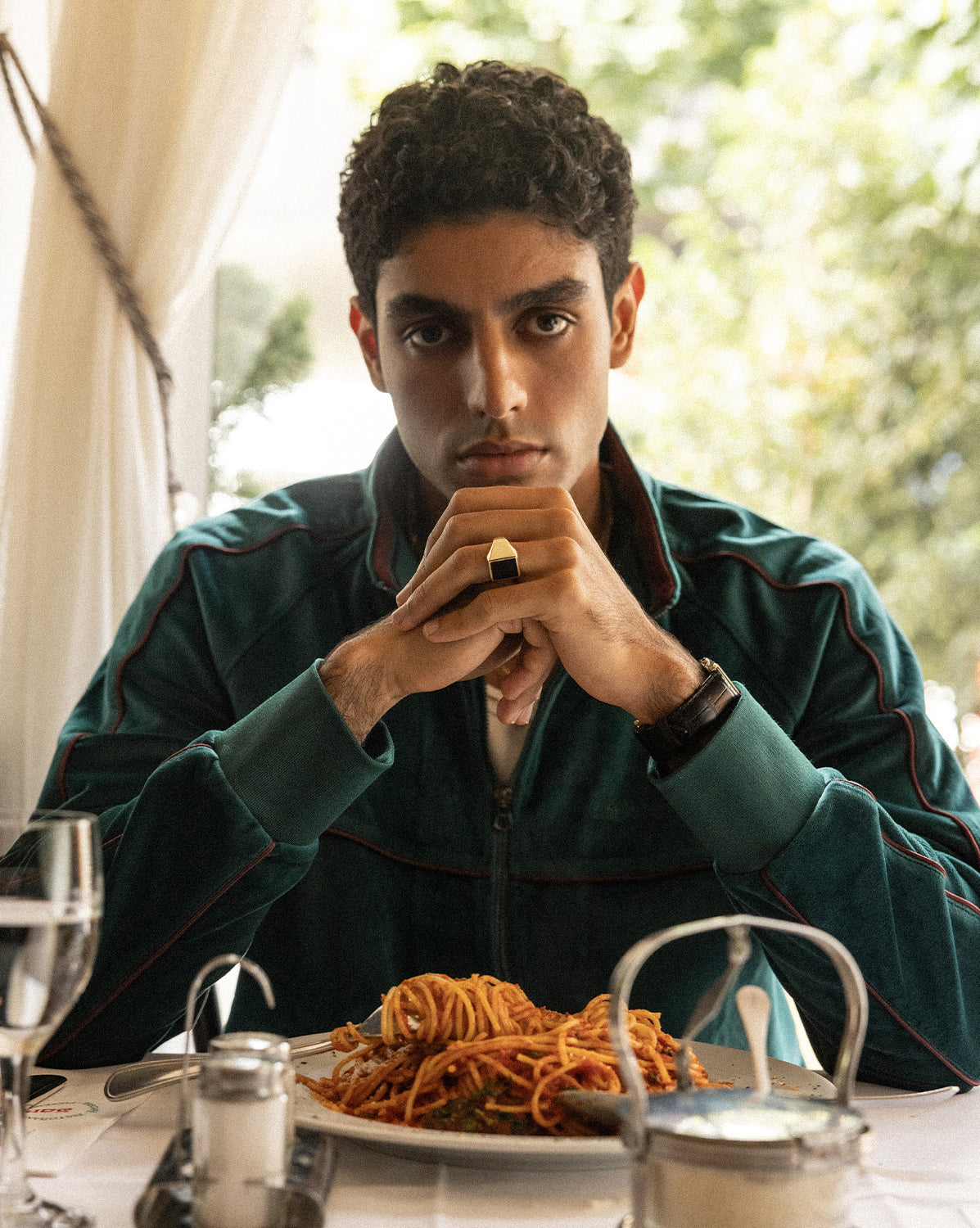 Image of Asphaltgold Third Place Track Jacket onfeet