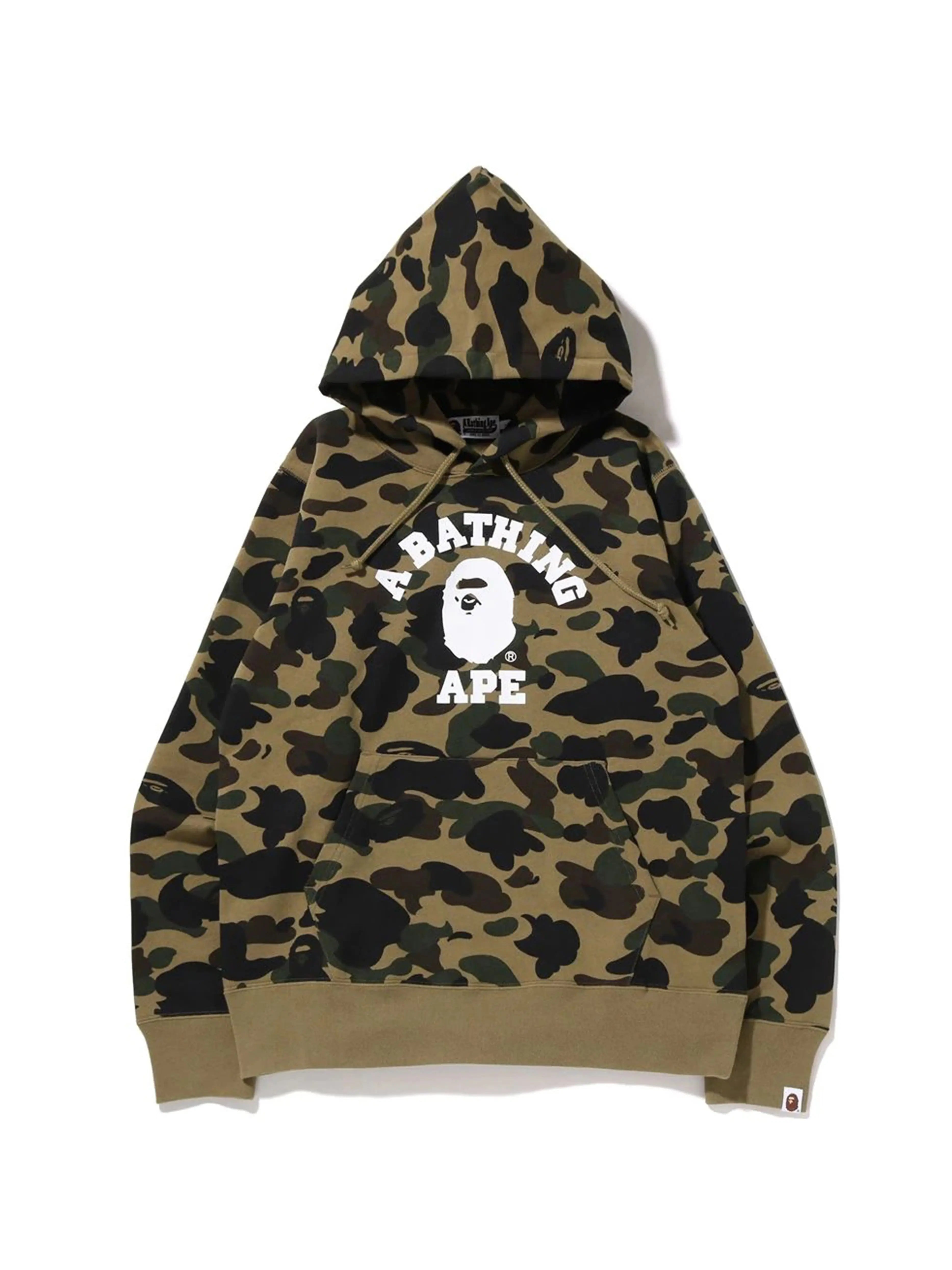 Image of A Bathing Ape 1st Camo College Pullover Hoodie Green Prior