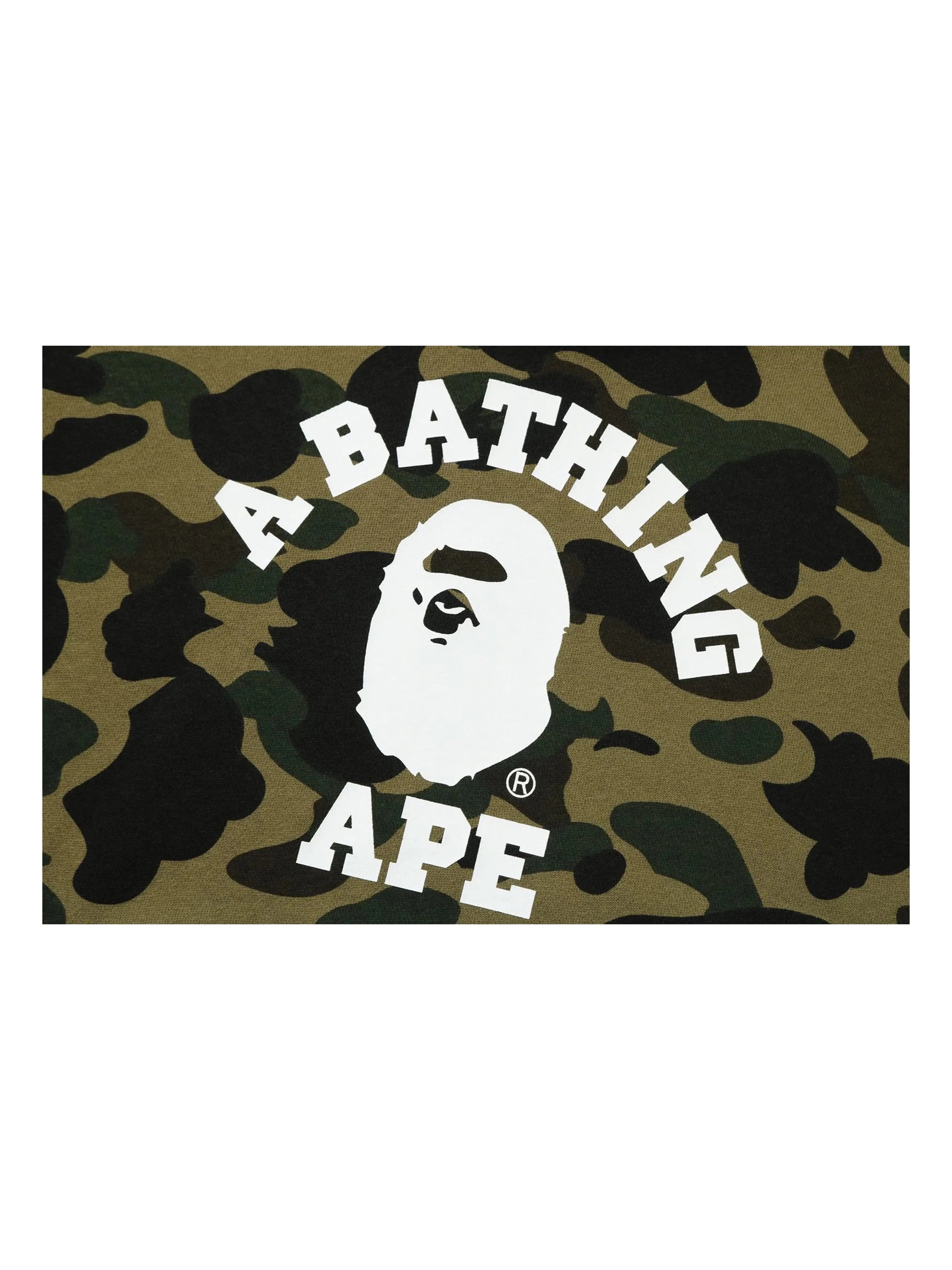A Bathing Ape 1st Camo College Pullover Hoodie Green Prior