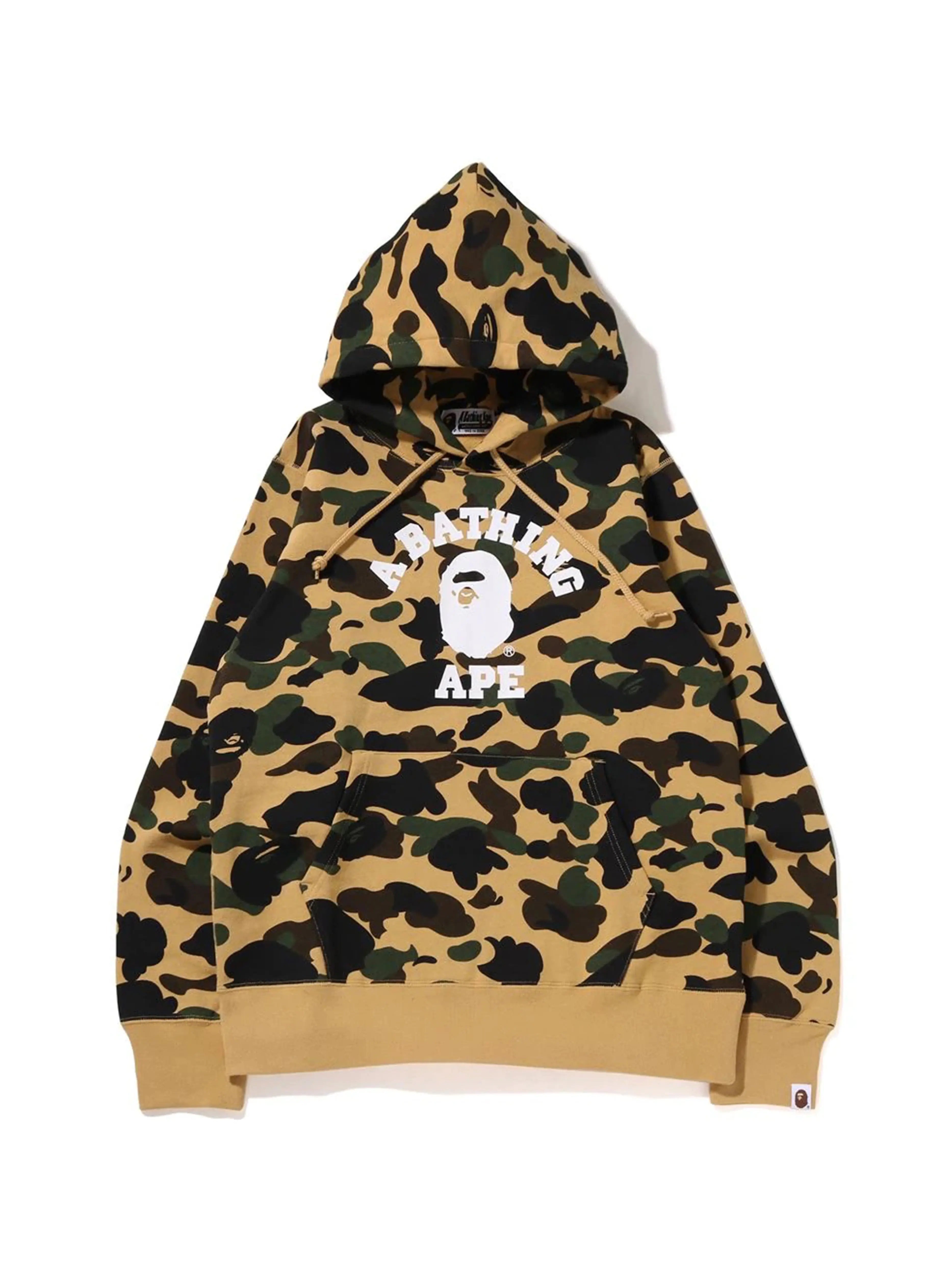 Image of A Bathing Ape 1st Camo College Pullover Hoodie Yellow Prior