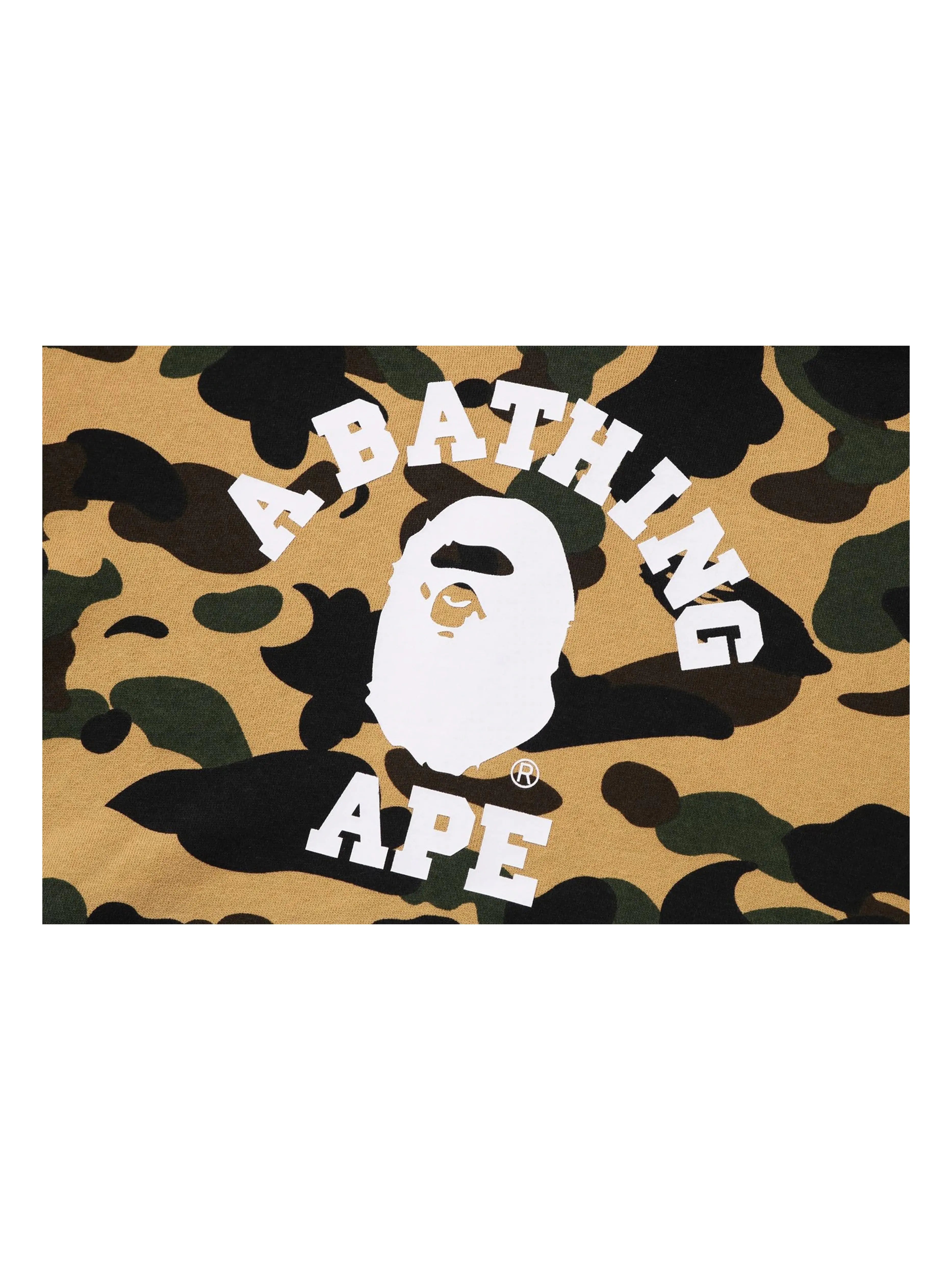 Image of A Bathing Ape 1st Camo College Pullover Hoodie Yellow Prior