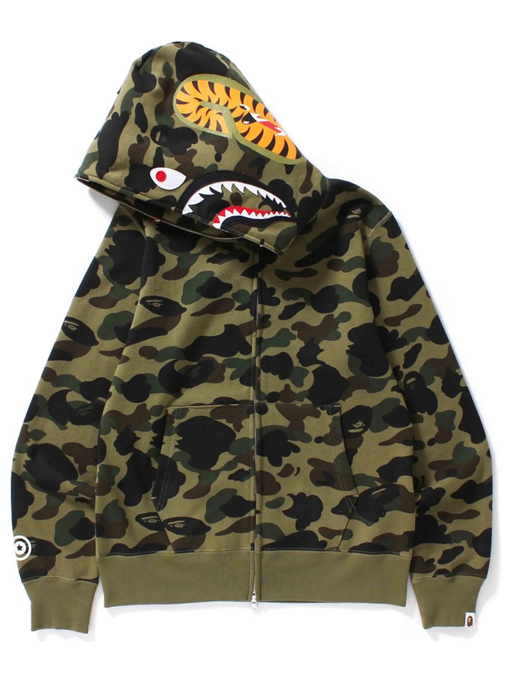 A Bathing Ape 1st Camo Shark Full Zip Hoodie Green (FW18) Prior