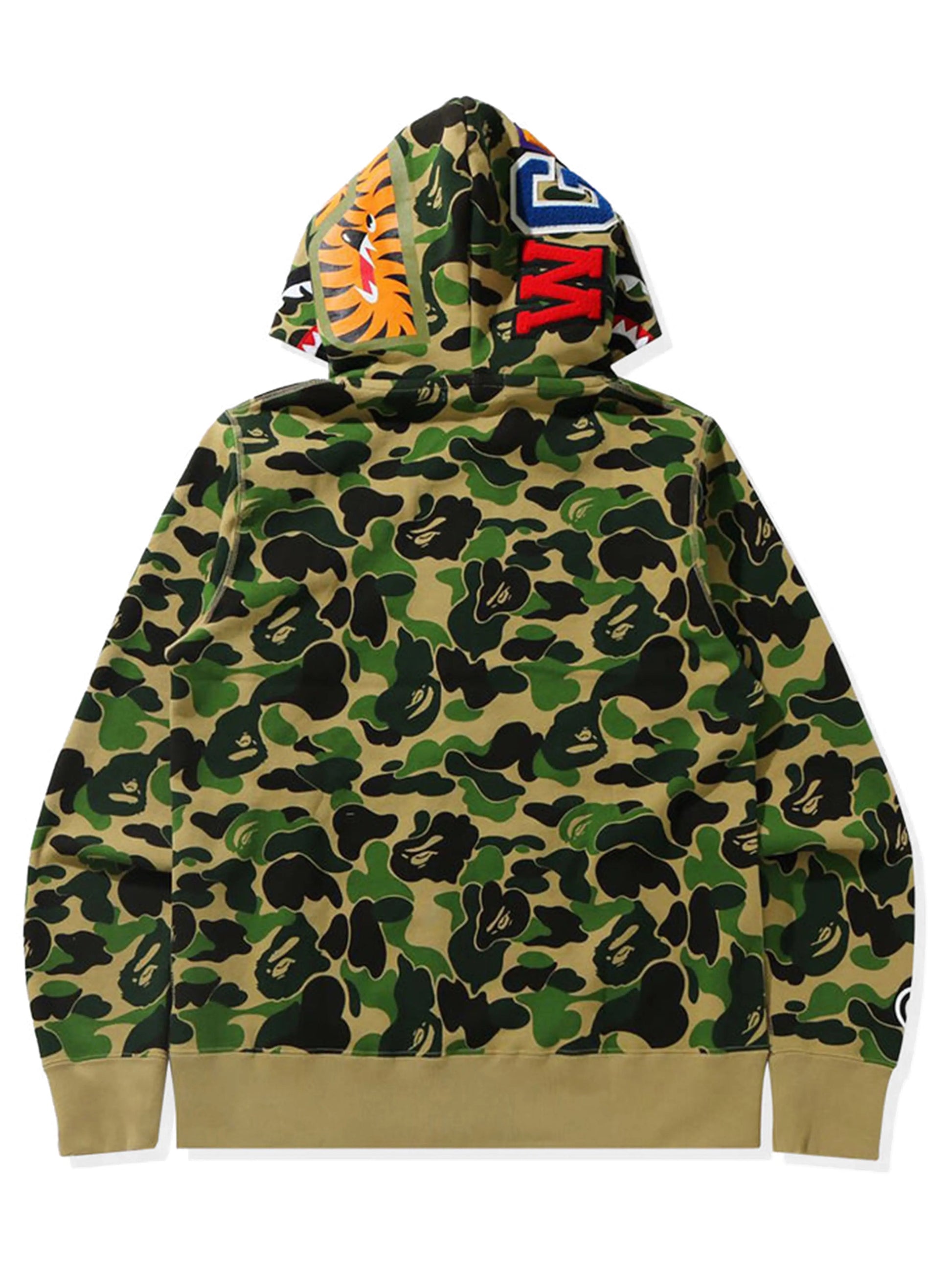 A Bathing Ape Big ABC Camo Shark Wide Full Zip Double Hoodie Green Prior