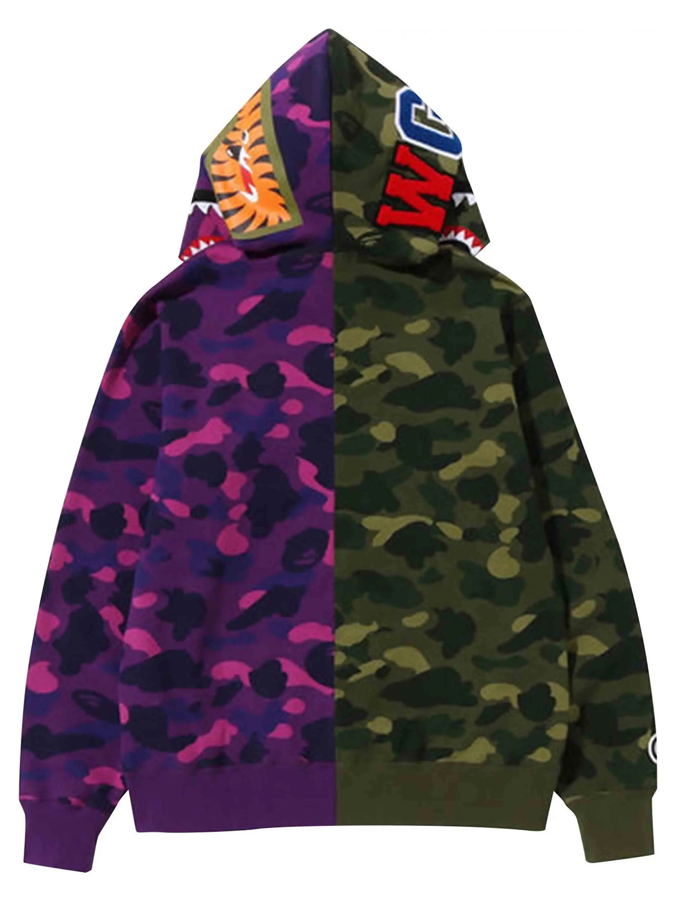 A Bathing Ape Colour Camo Shark Full Zip Hoodie Green Purple (FW22) Prior