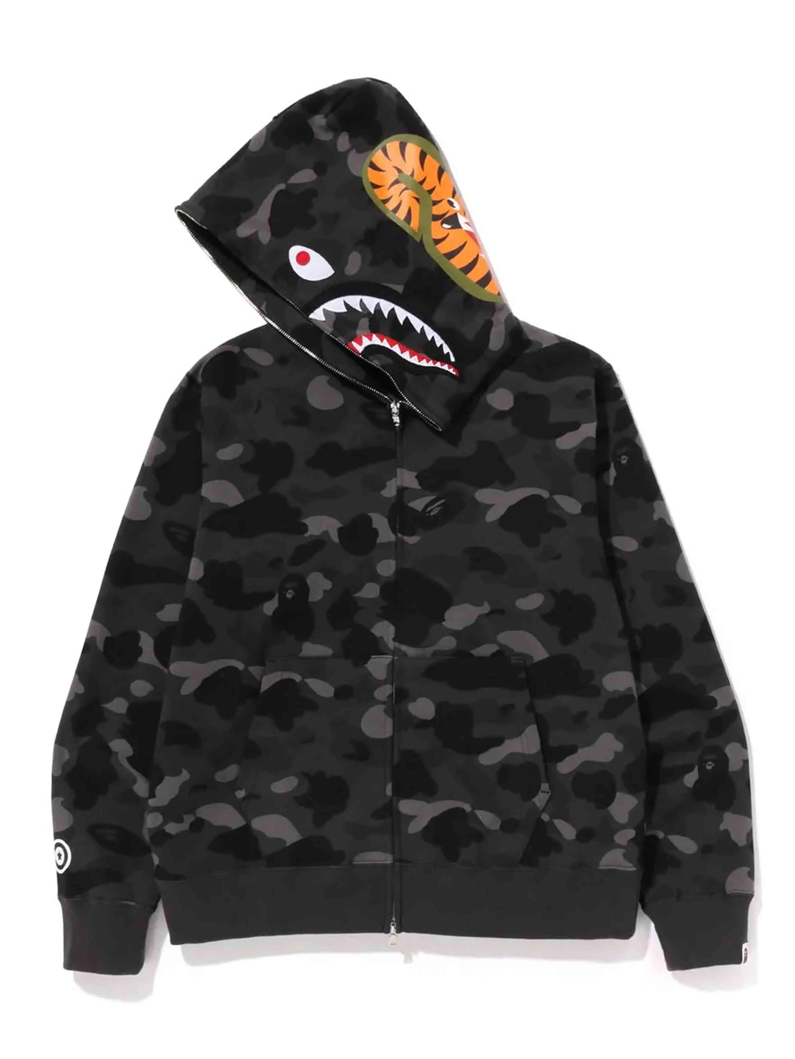 Image of A Bathing Ape Colour Color Camo Shark Full Zip Hoodie Black Prior