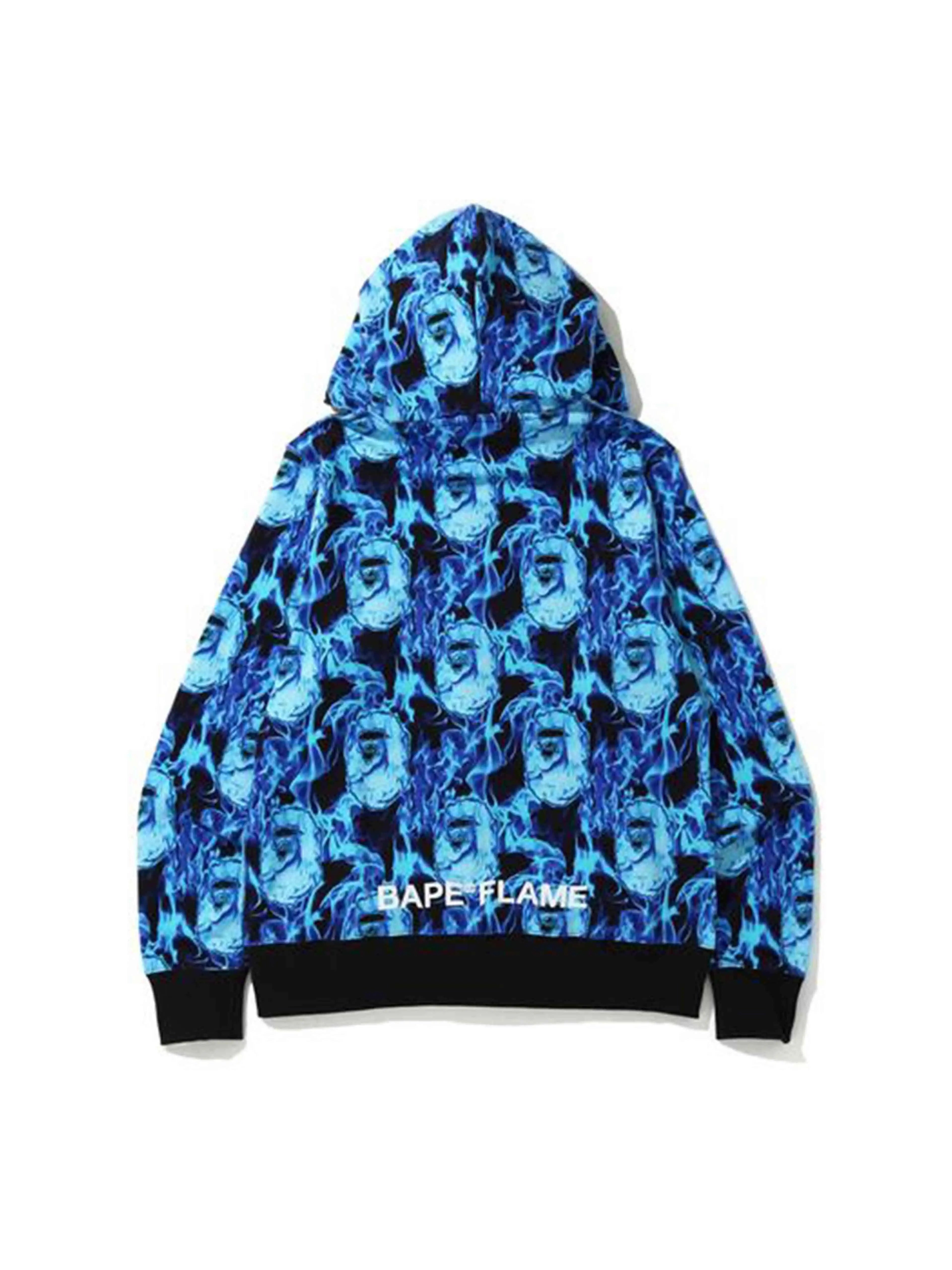 Image of A Bathing Ape Flame Hoodie Blue A Bathing Ape