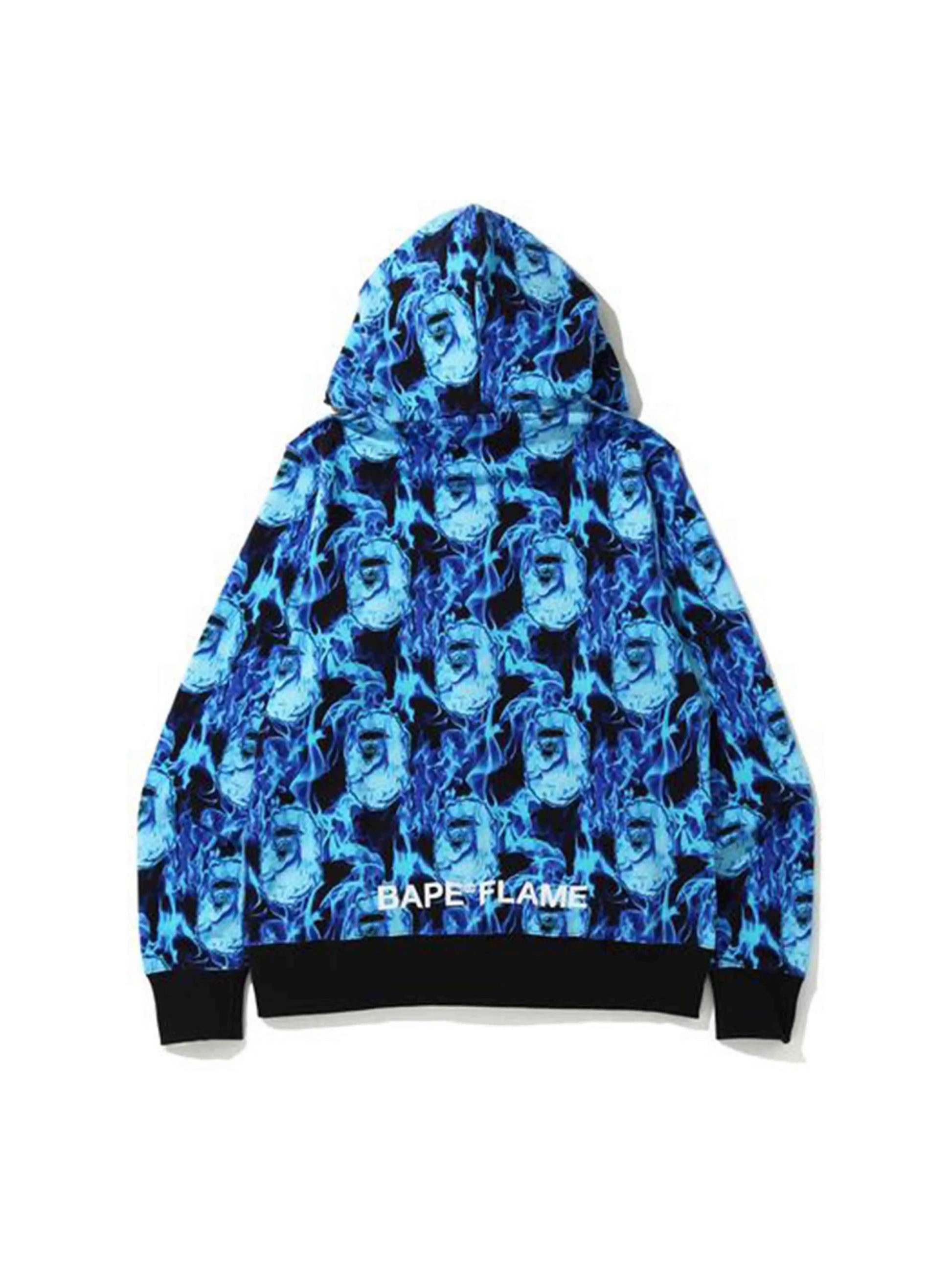 A Bathing Ape Flame Hoodie Blue A Bathing Ape