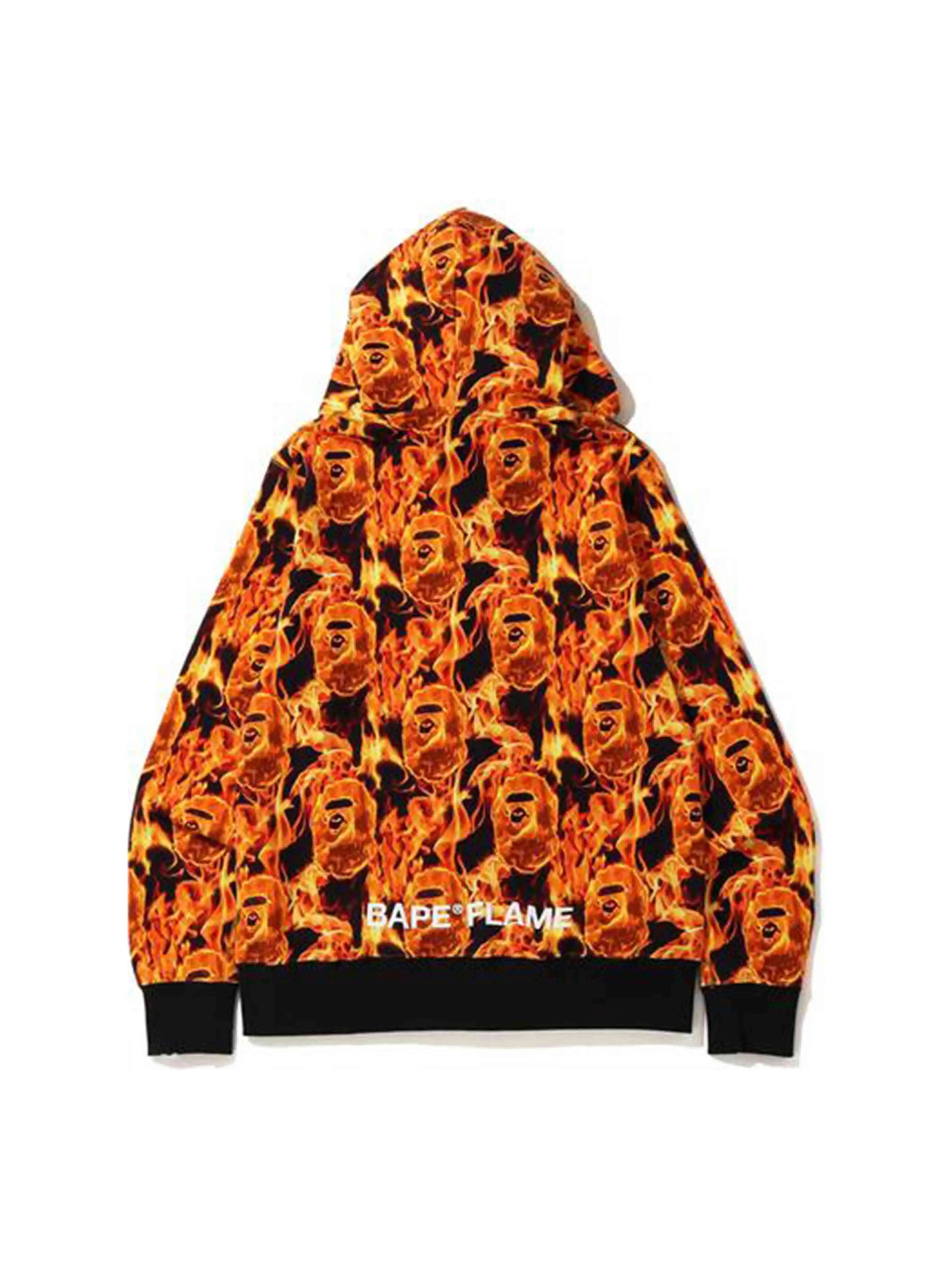 Image of A Bathing Ape Flame Hoodie Orange A Bathing Ape