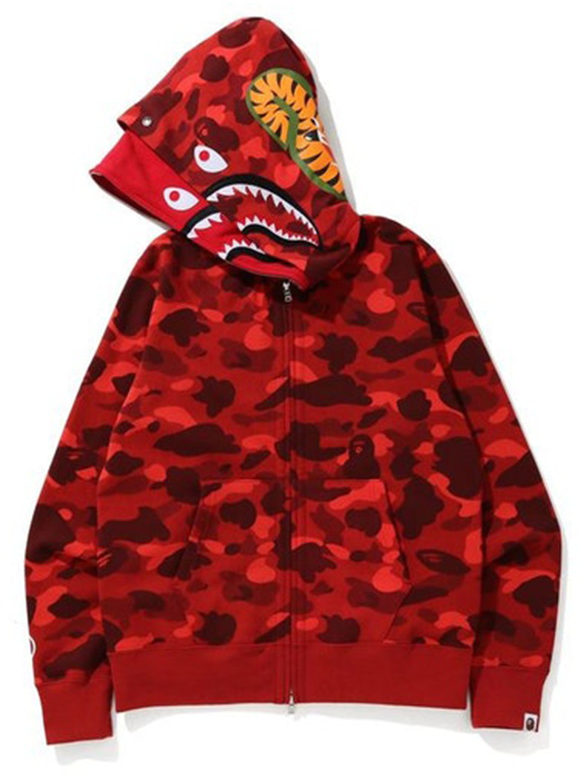 A Bathing Ape SHARK WHITE FULL ZIP DOUBLE HOOD HOODIE Prior