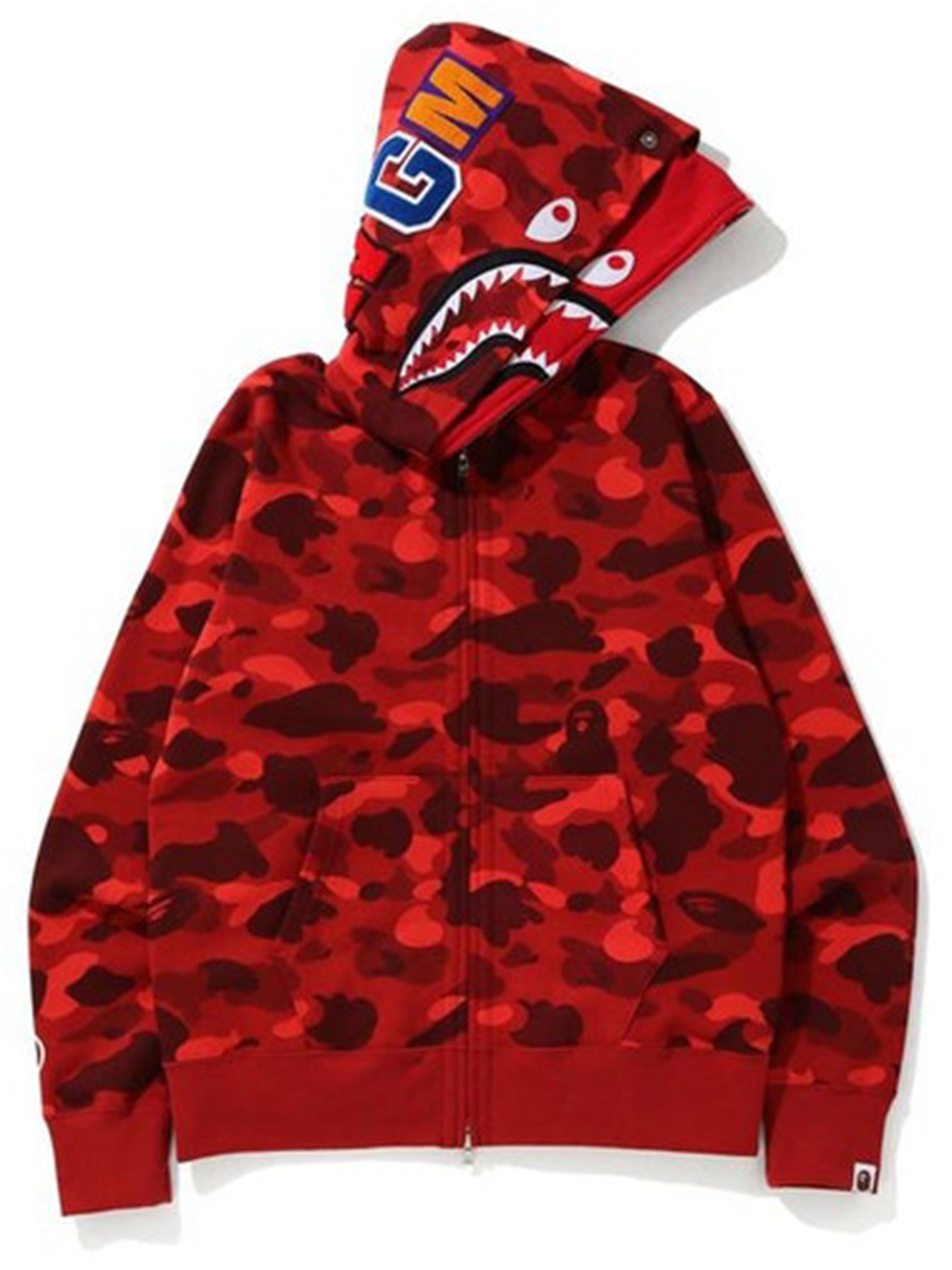 A Bathing Ape SHARK WHITE FULL ZIP DOUBLE HOOD HOODIE Prior