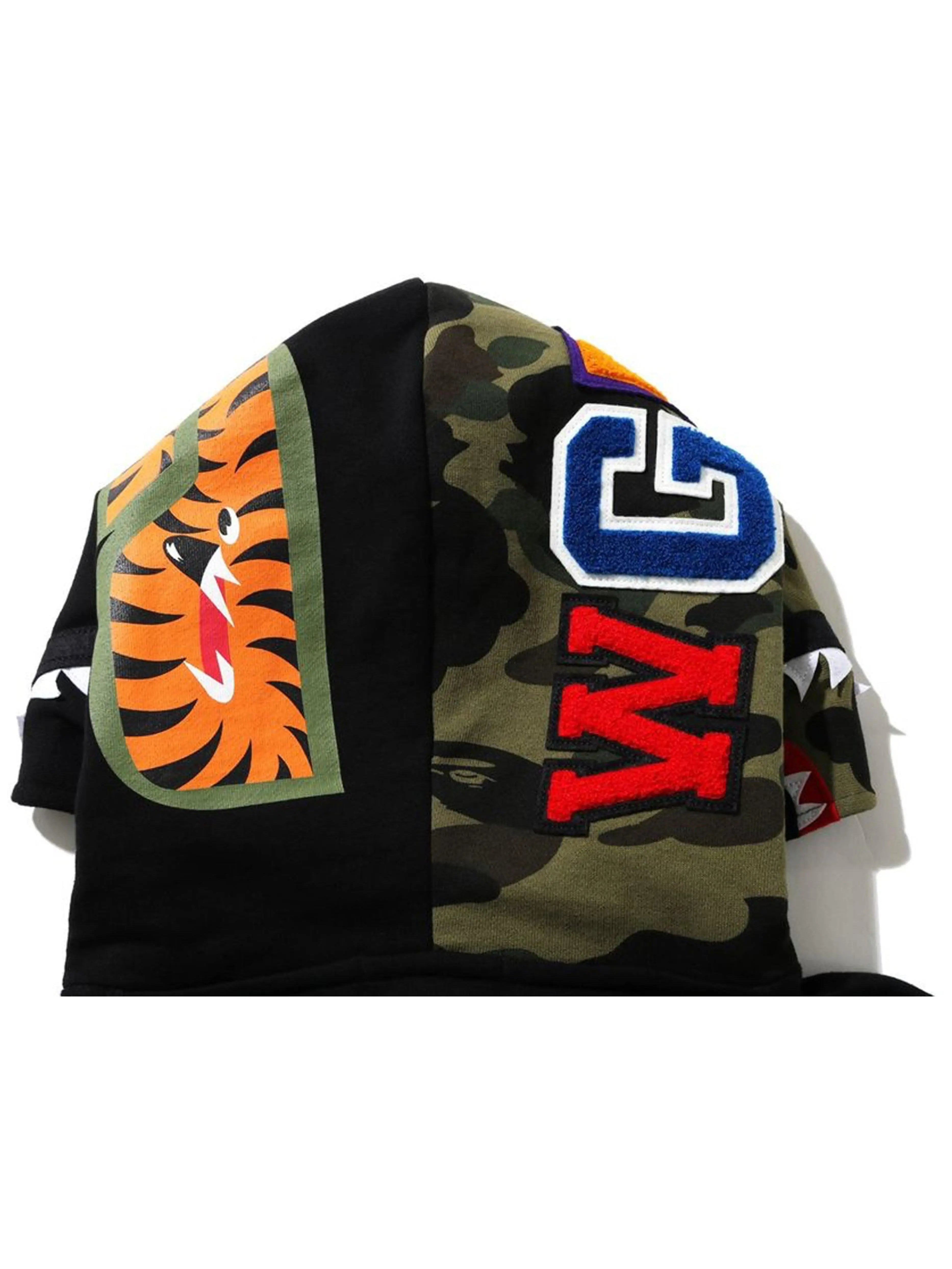 Image of A Bathing Ape Shark Half Zip Pullover Hoodie Black Prior