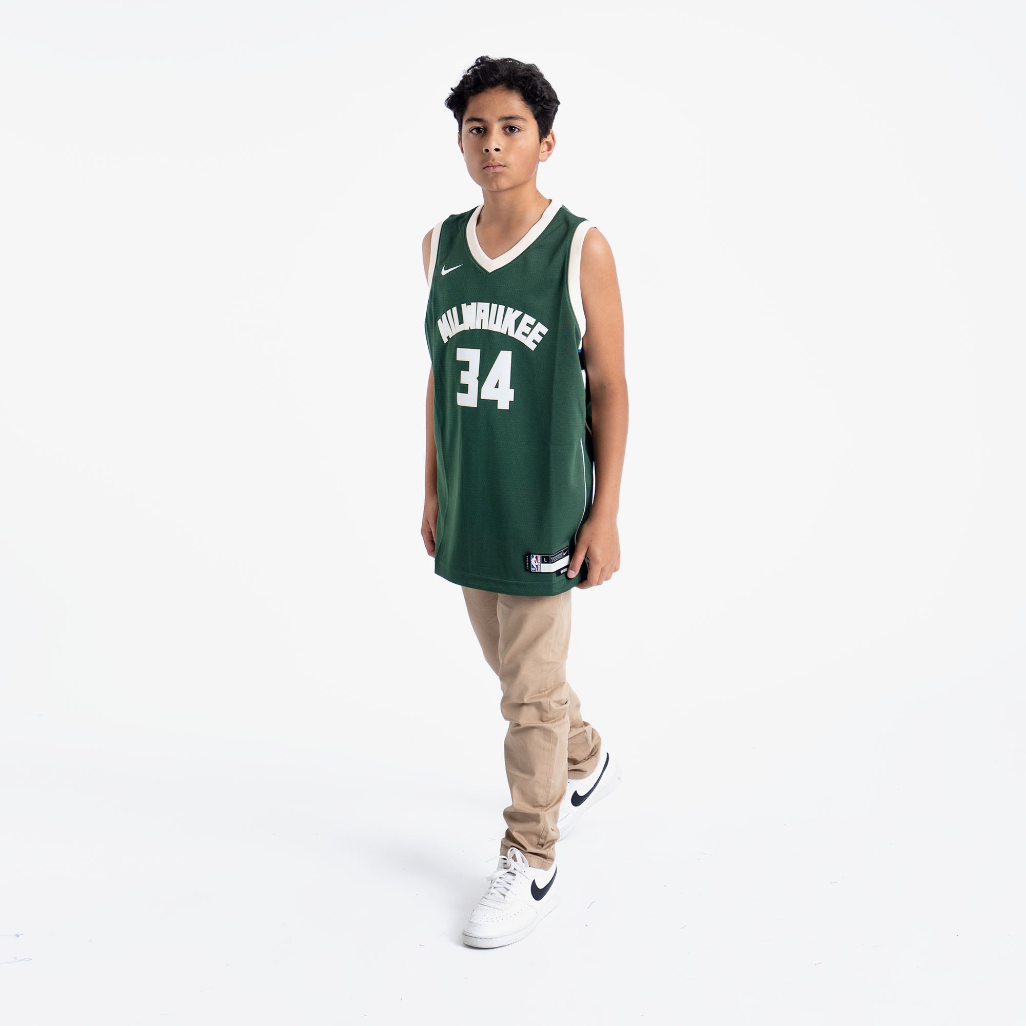 Image of Giannis Antetokounmpo Milwaukee Bucks 2025 Icon Edition Youth NBA Swingman Jersey