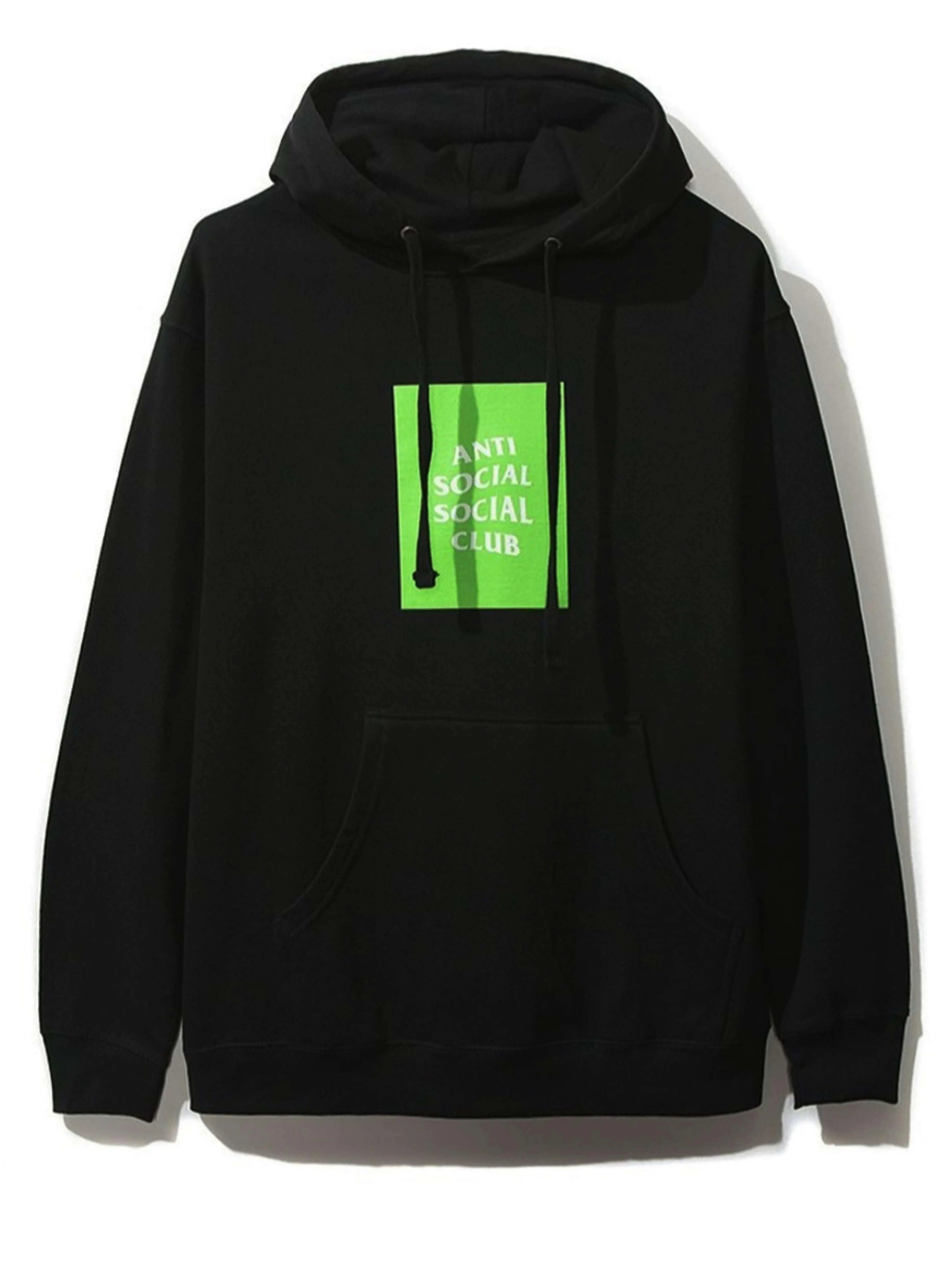 Image of Anti Social Social Club Box Logo Hoodie Neon Green Anti Social Social Club