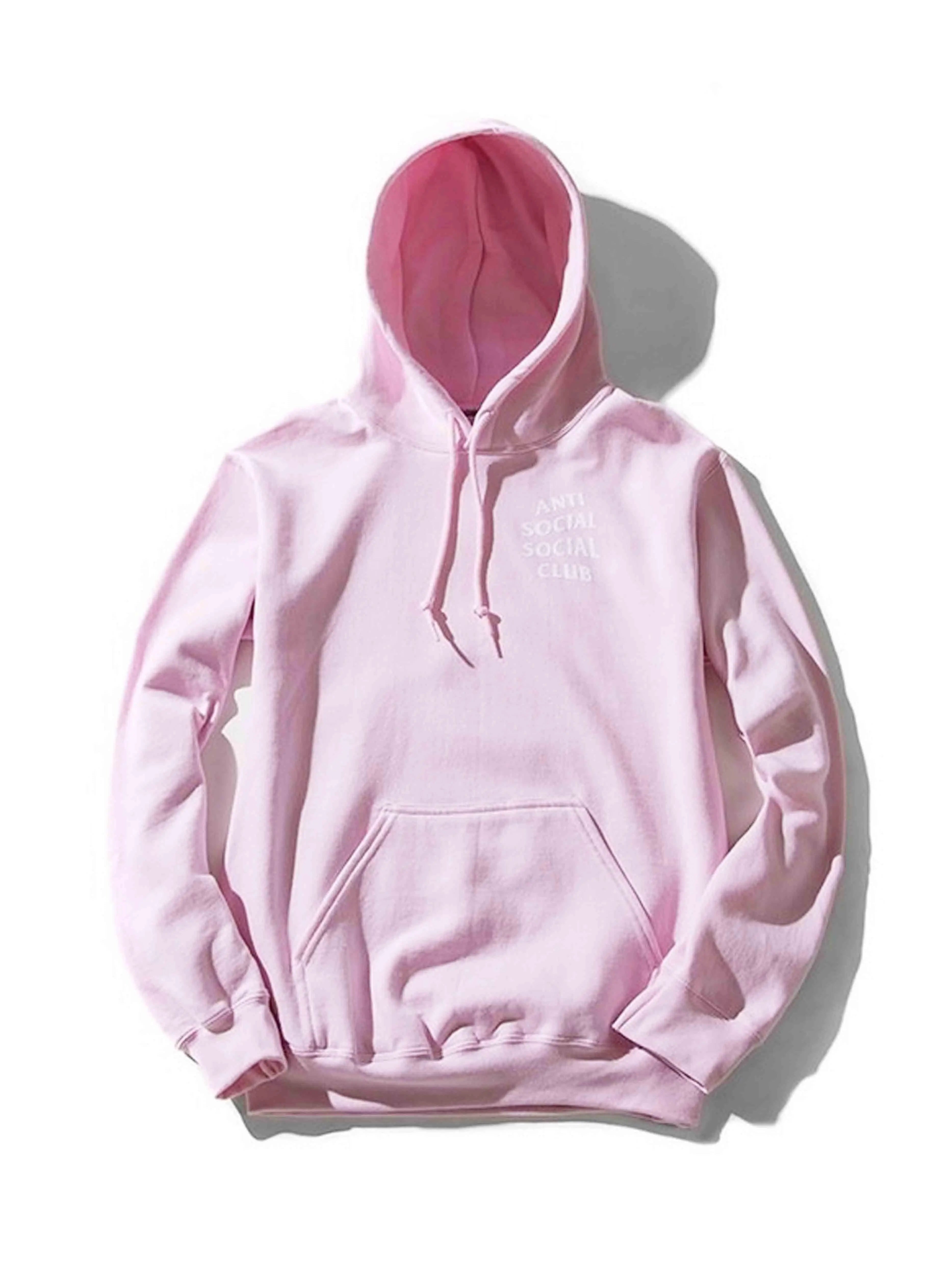 Image of Anti Social Social Club Logo Hoodie Pink M Anti Social Social Club