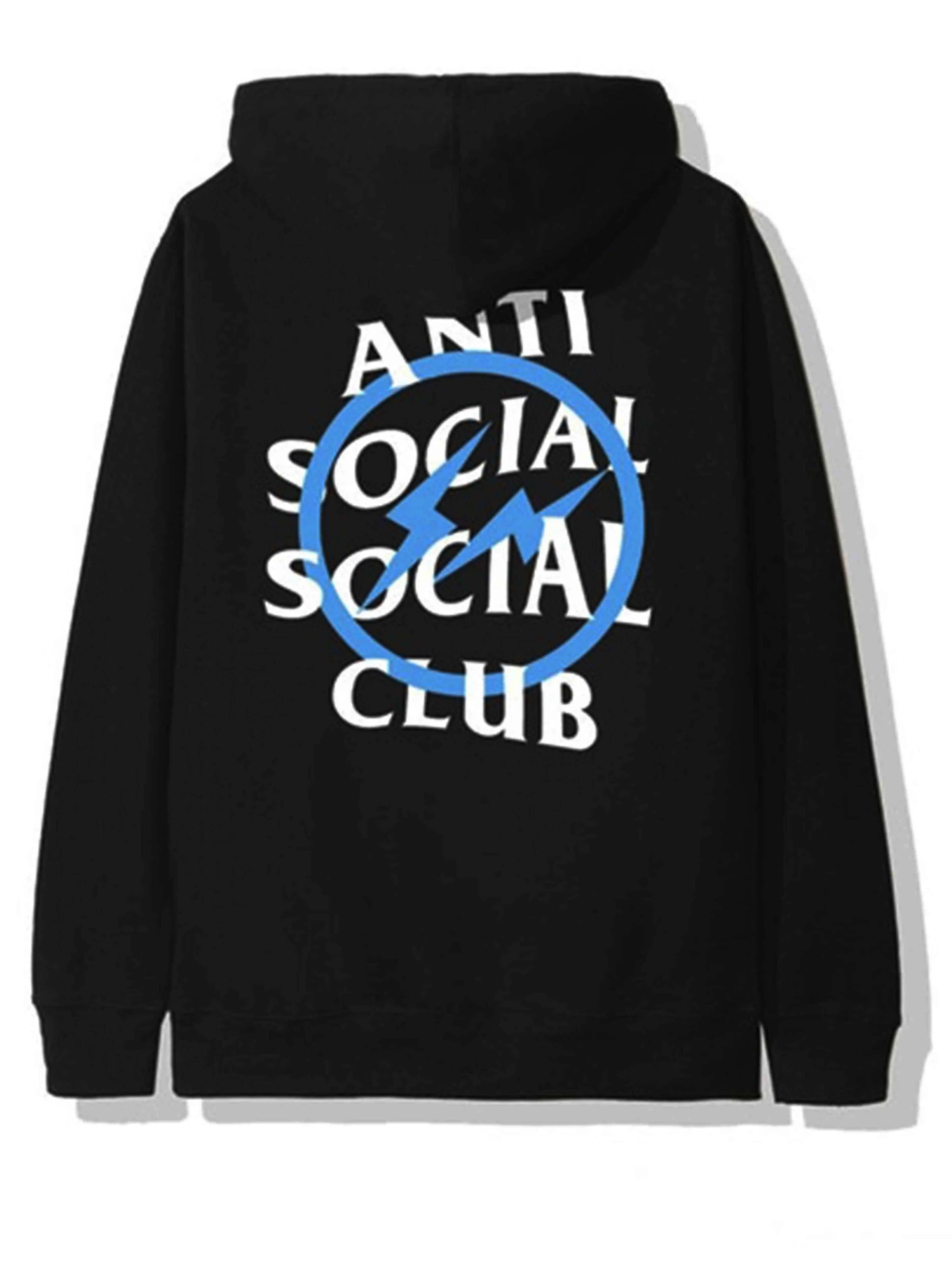 Image of Anti Social Social Club X Fragment Blue Bolt Hoodie Anti Social Social Club