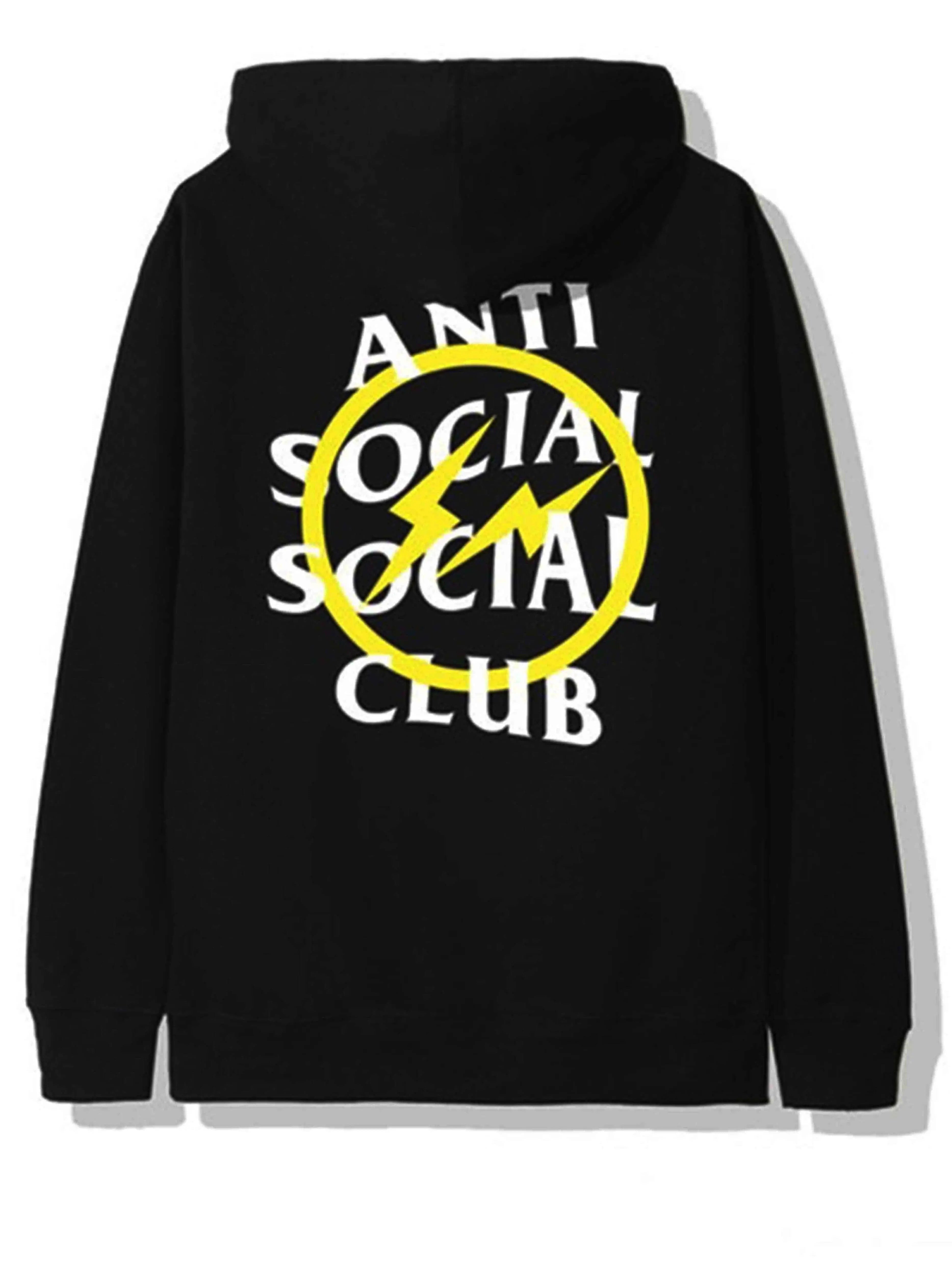Image of Anti Social Social Club X Fragment Yellow Bolt Hoodie Anti Social Social Club