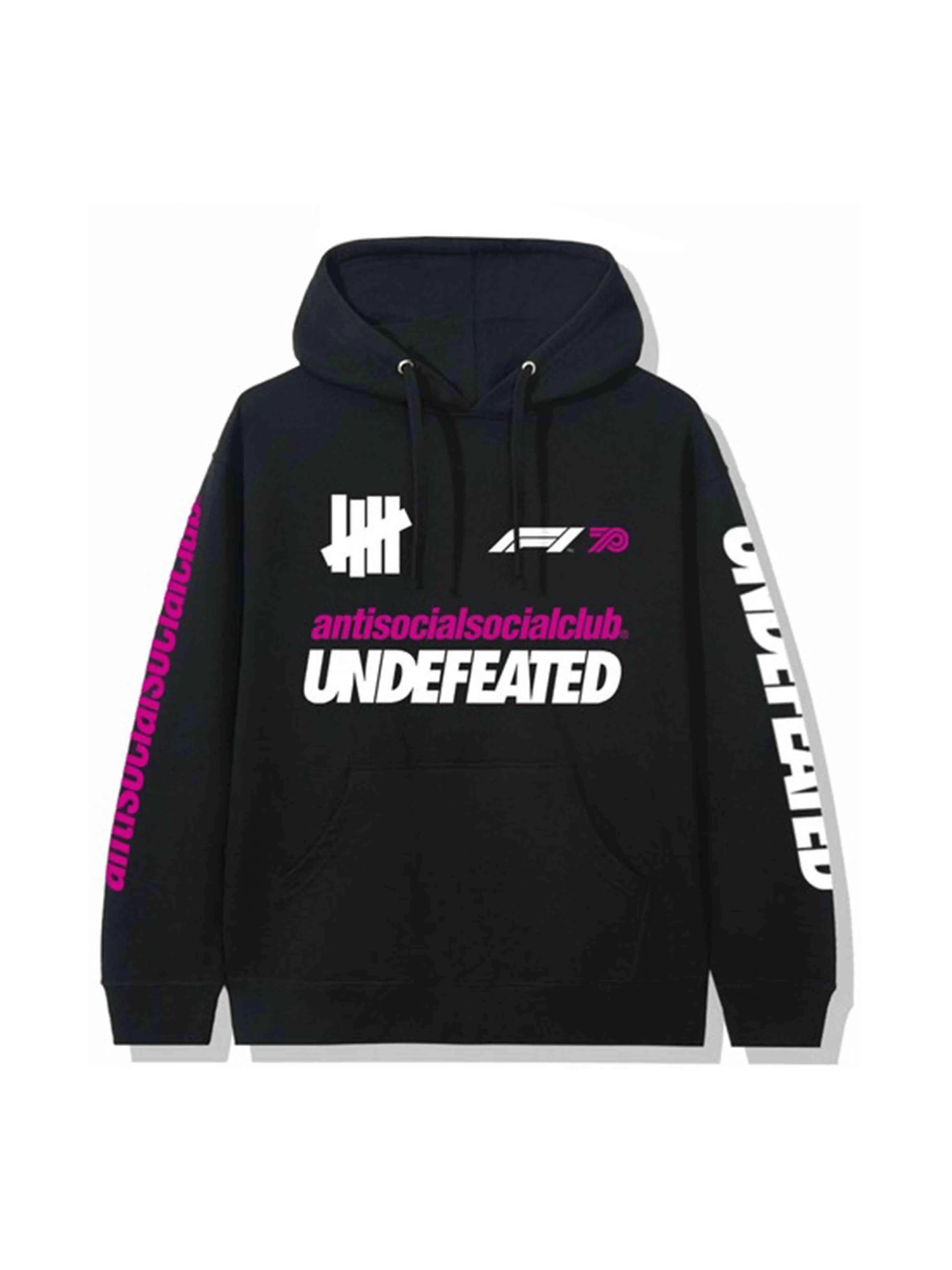 Image of Anti Social Social Club X Undefeated F1 Hoodie Black M Anti Social Social Club