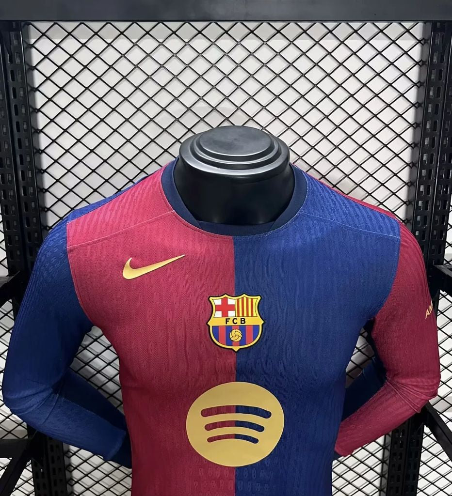 Image of Barcelona 2024/25 Home Long Sleeves Jersey Player Version